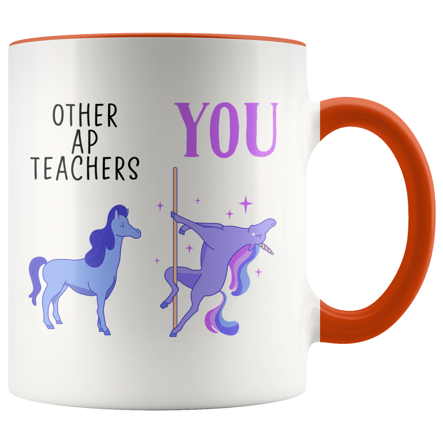 AP Teacher Gifts, Coffee Mug, Two Tone Accent Cup, Birthday Gift for Men and Women