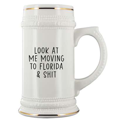 Moving to Florida Beer Stein, Beer Mug, Birthday Gifts for Men and Women