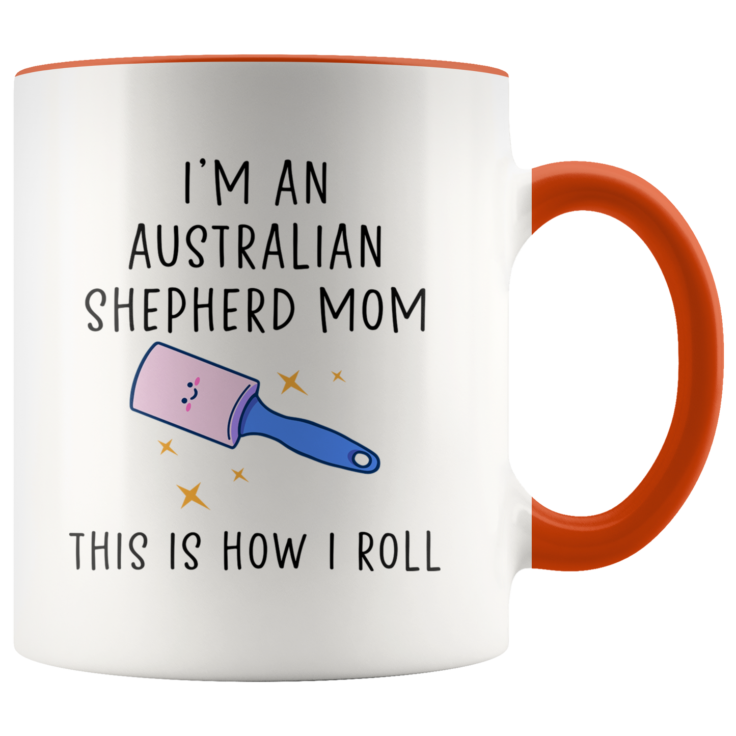 Australian Shepherd Mom Gifts, Coffee Mug, Two Tone Accent Cup, Birthday Gift for Men and Women