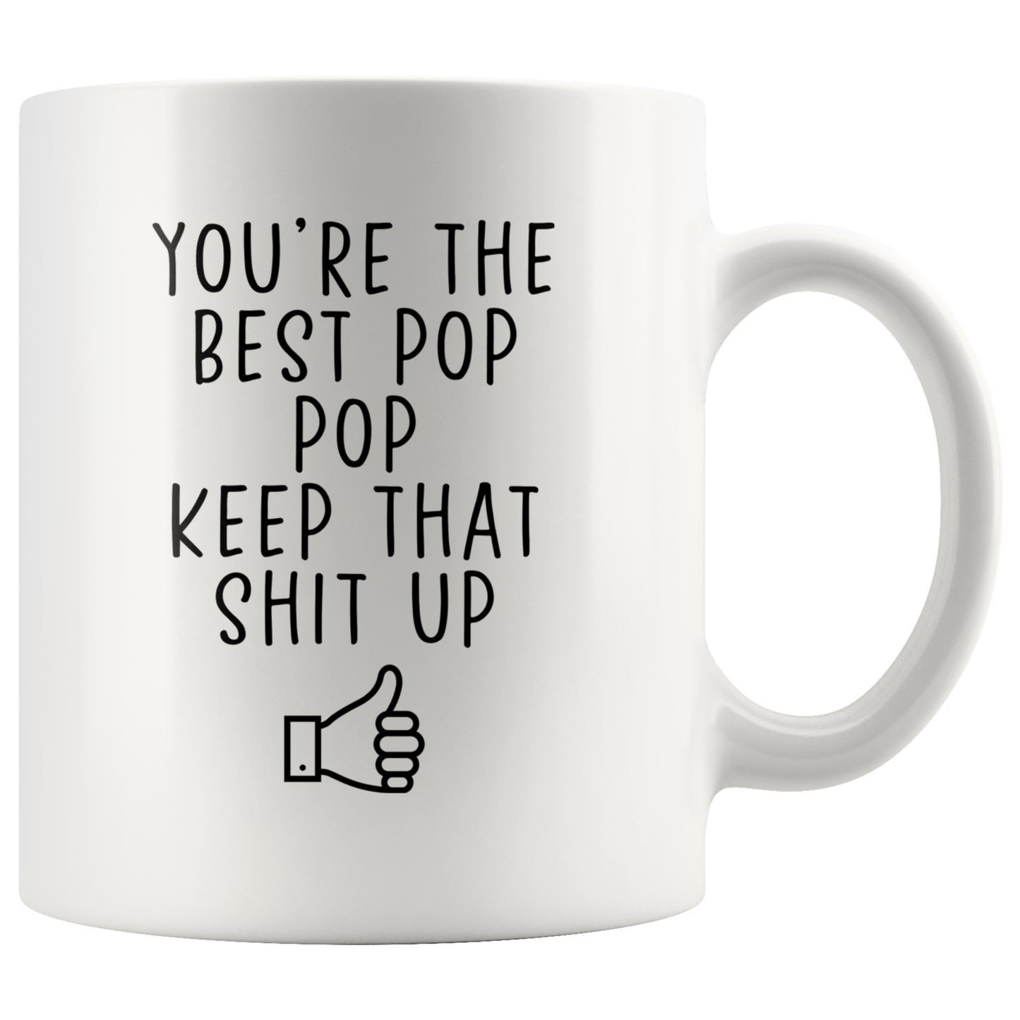 Pop Pop Gifts, Coffee Mug, Two Tone Accent Cup, Birthday Gift for Men and Women