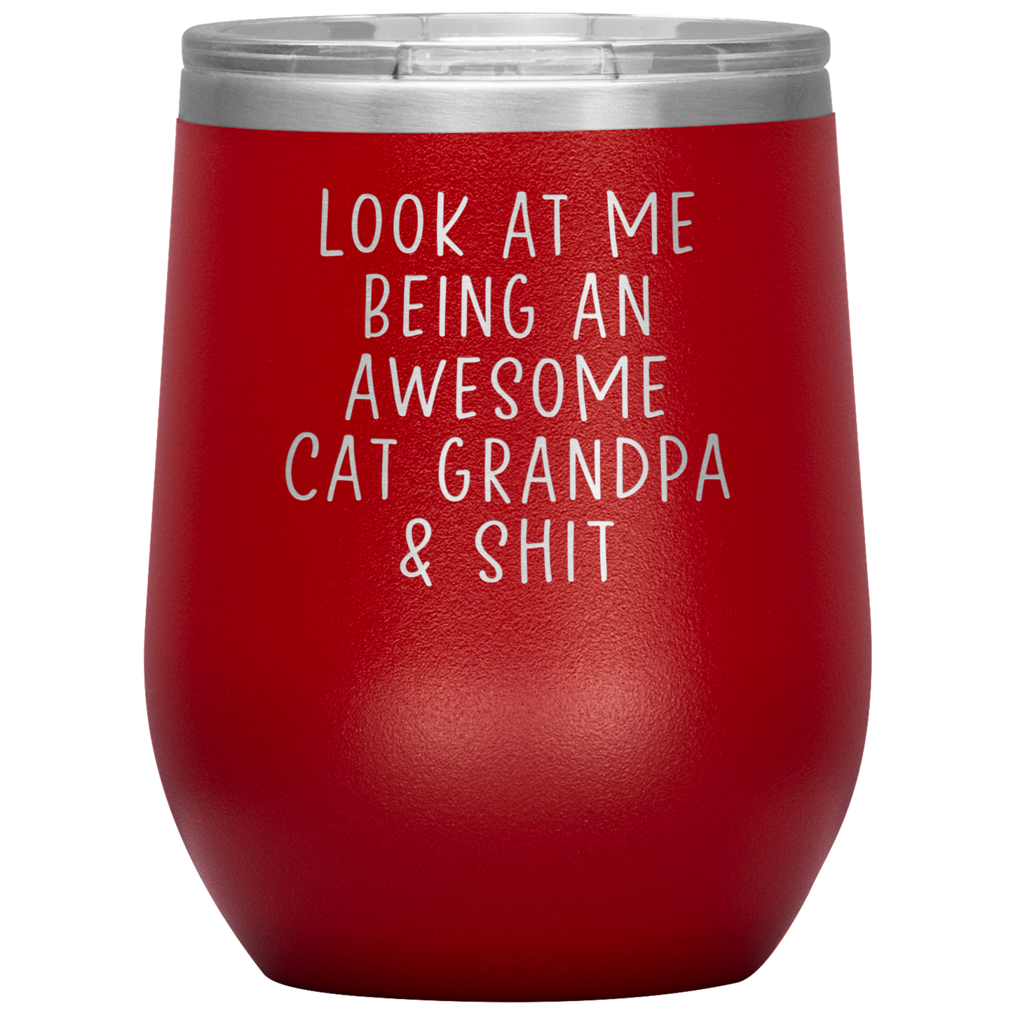 Cat Grandpa Wine Tumbler, Gifts, Travel Wine Cup, Birthday Gifts for Men and Women