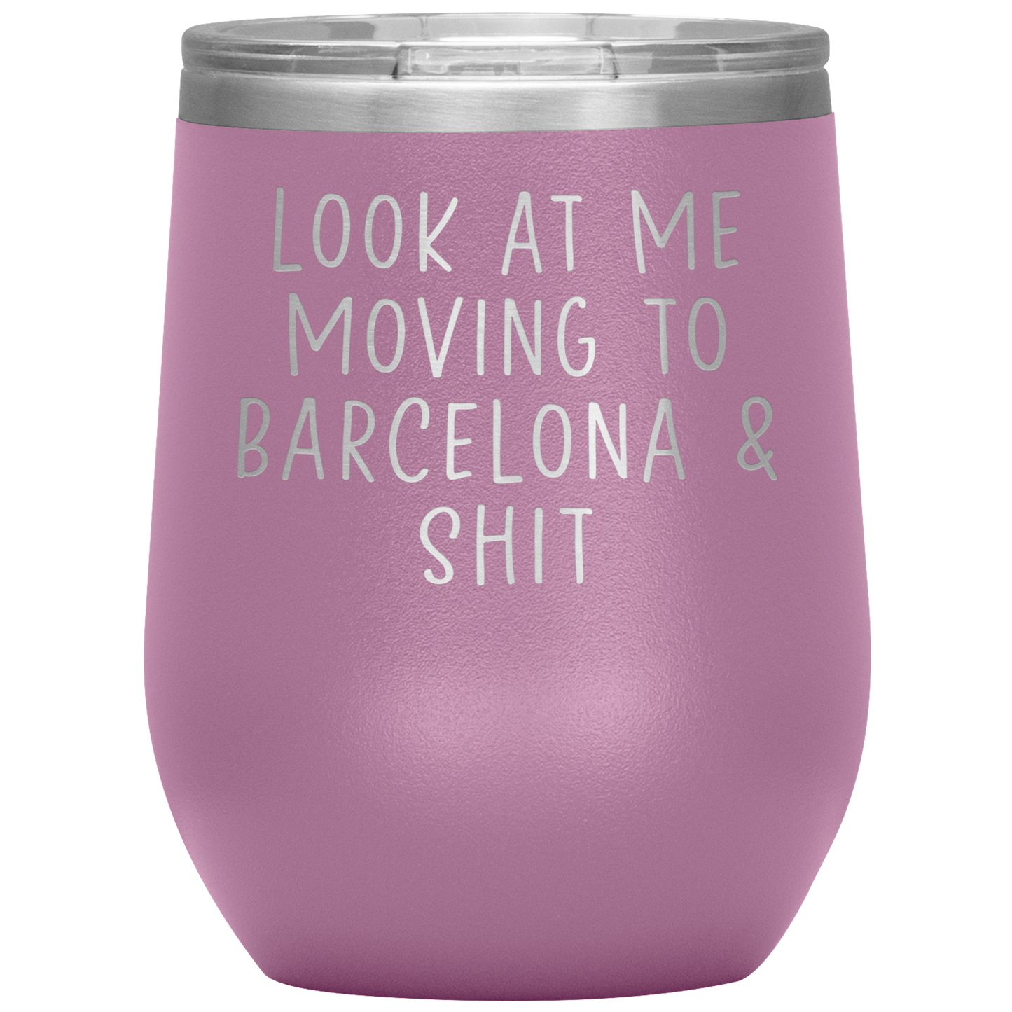 Moving to Barcelona Spain Wine Tumbler, Funny Moving Away Gifts, Housewarming Travel Wine Cup, Birthday Gifts for Men and Women