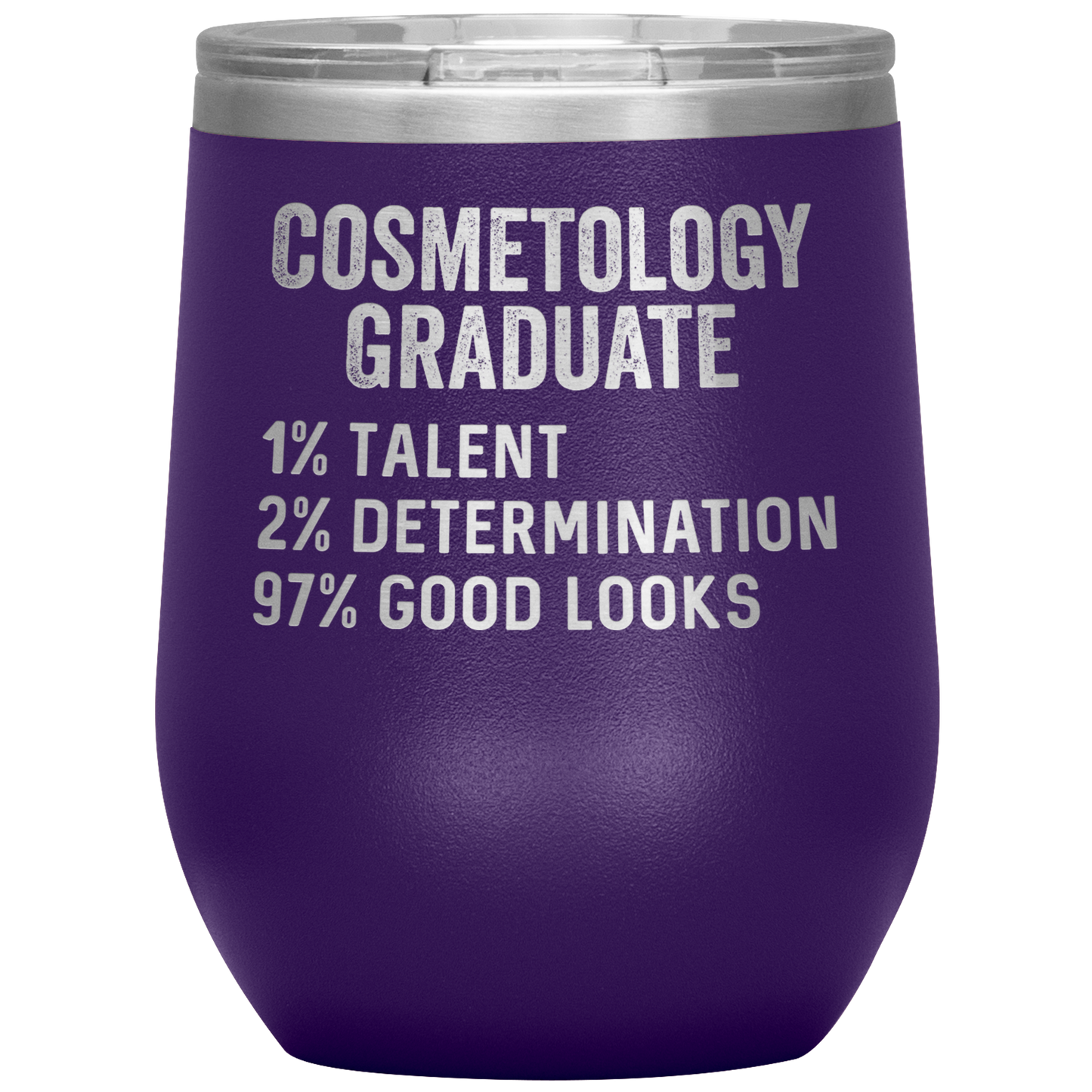 Cosmetology Graduate Wine Tumbler, Funny Cosmetologist Graduation Gifts, Travel Wine Cup, Birthday Gifts for Men and Women