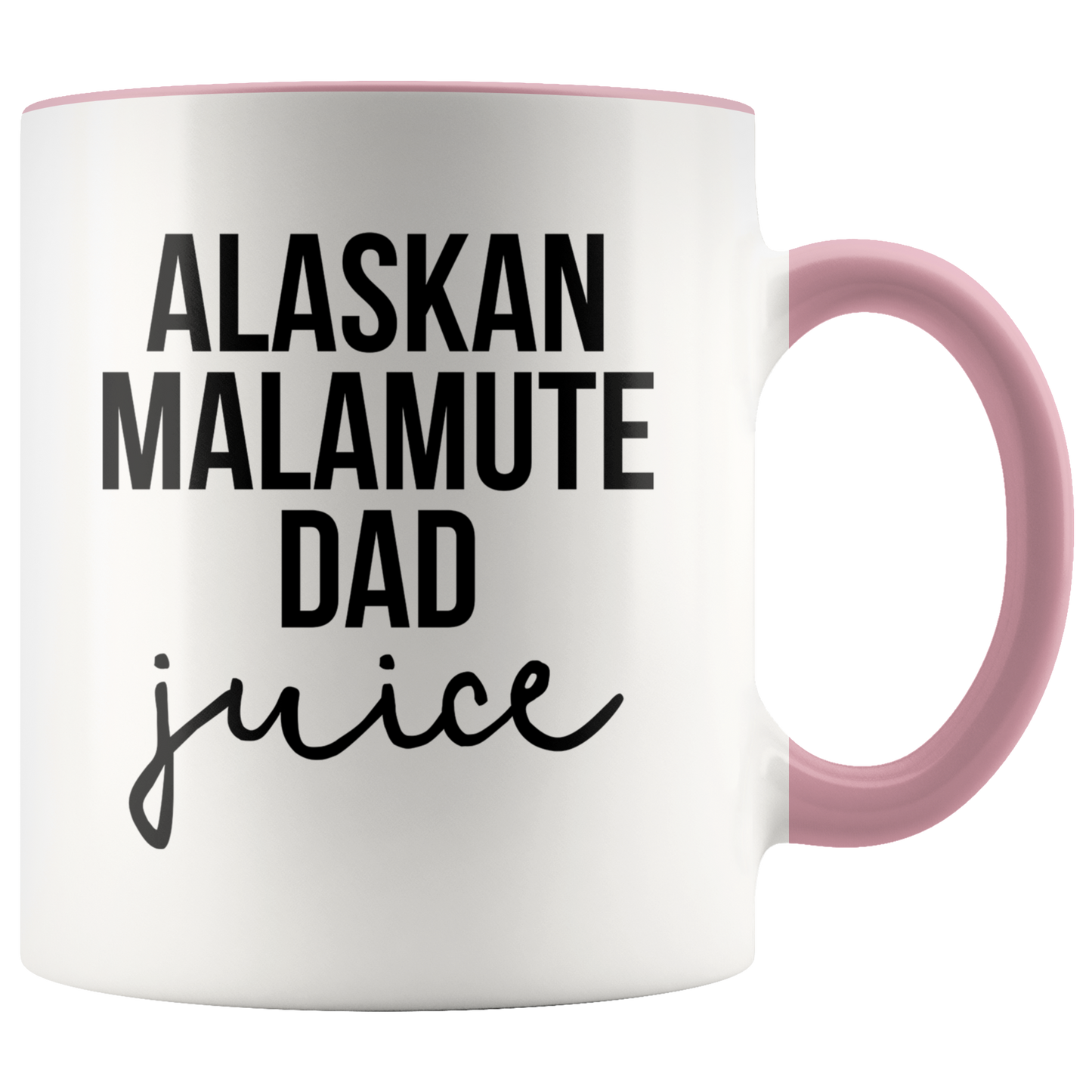 Alaskan Malamute Dad Gifts, Alaskan Malamute Dad Coffee Mug, Two Tone Accent Cup, Birthday Gift for Men and Women