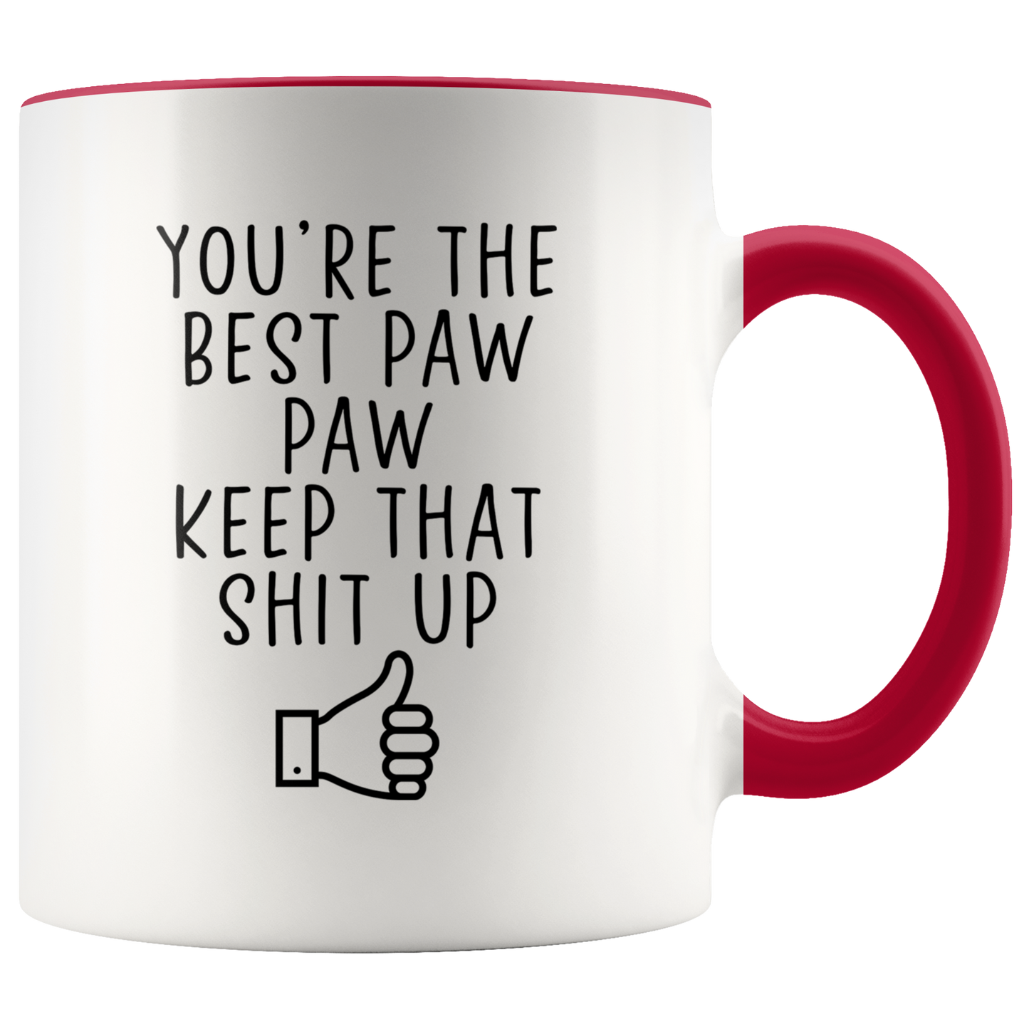 Paw Paw Gifts, Coffee Mug, Two Tone Accent Cup, Birthday Gift for Men and Women