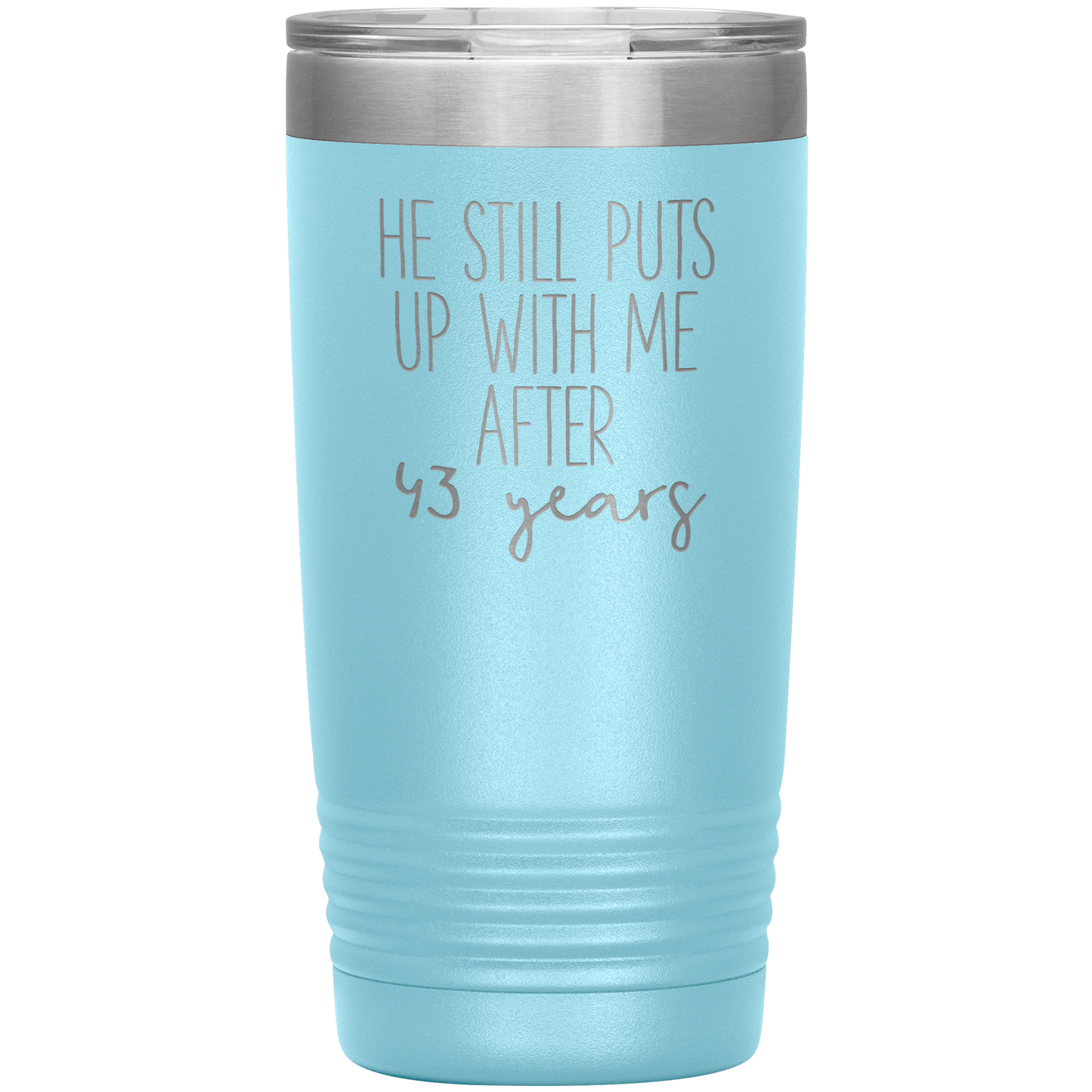 43rd Anniversary Gifts for Husband and Wife, Coffee Mug, Tumbler, Birthday Gifts for Men and Women