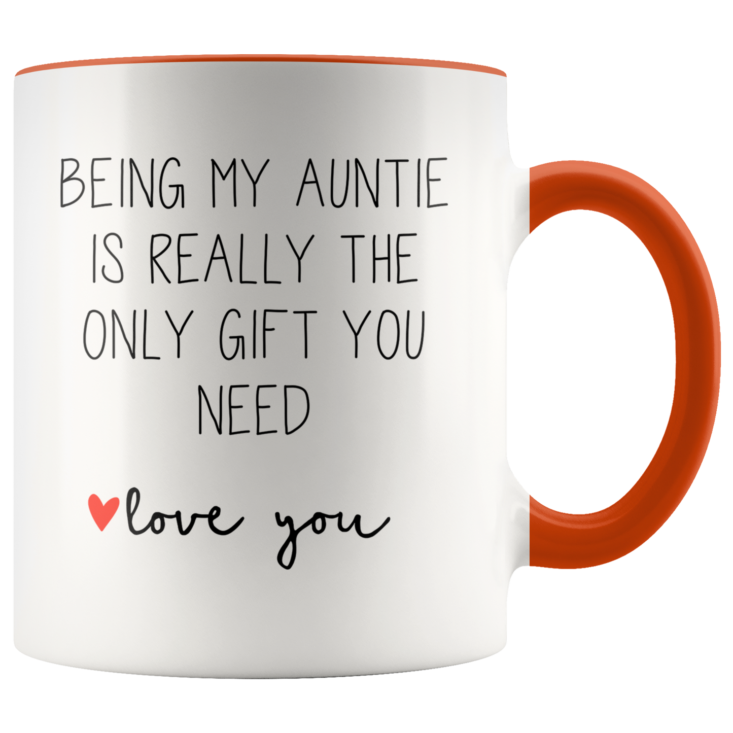 Auntie Gifts, Coffee Mug, Two Tone Accent Cup, Birthday Gift for Men and Women