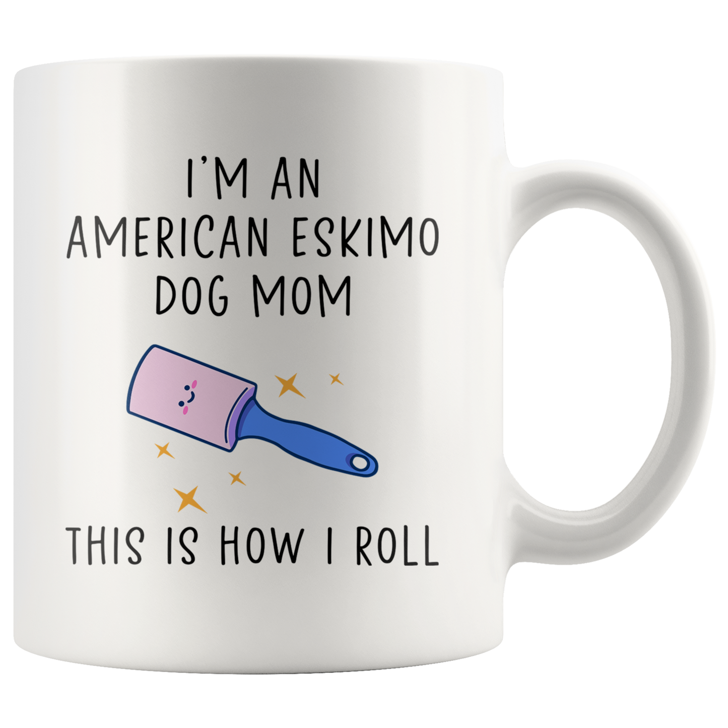 American Eskimo Dog Mom Gifts, Coffee Mug, Two Tone Accent Cup, Birthday Gift for Men and Women