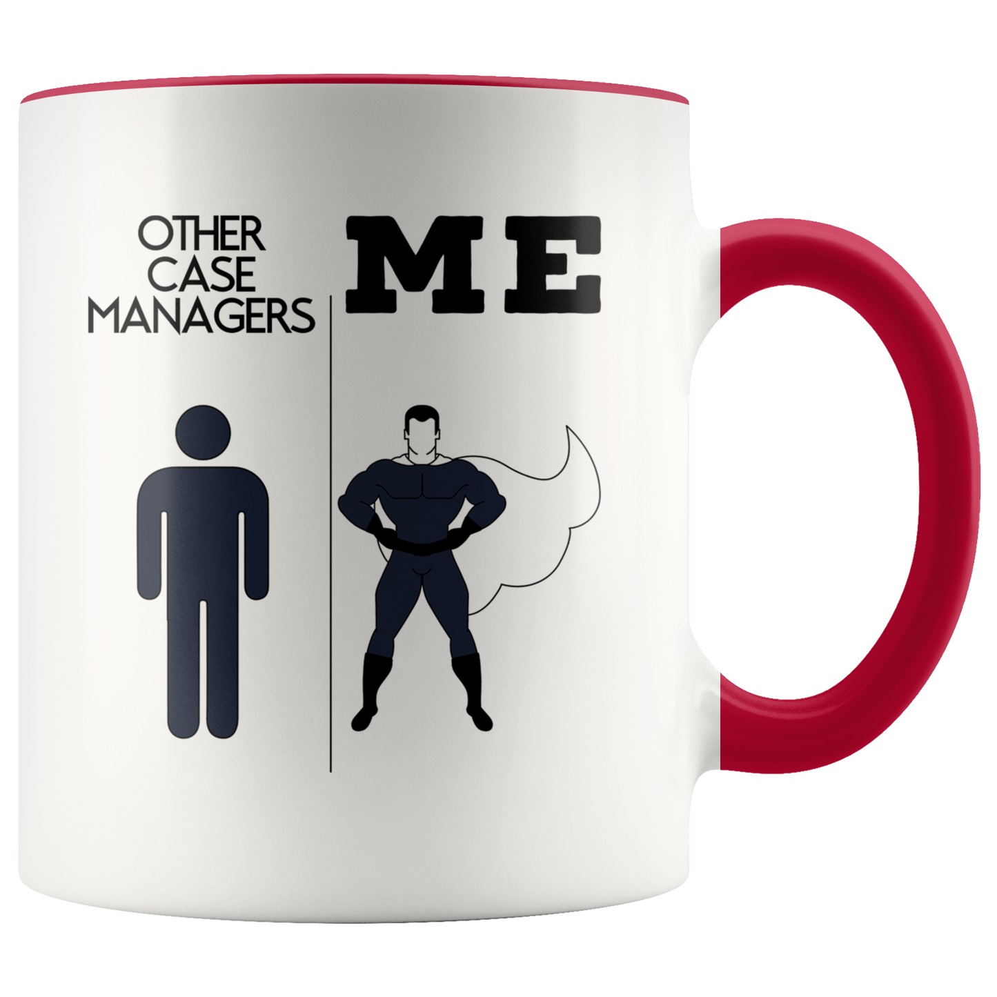 Case manager Gifts, Funny Coffee Mug, Two Tone Accent Cup, Birthday Gift for Men and Women