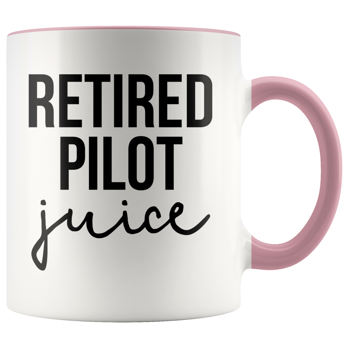 Retired Pilot Retirement Gifts, Coffee Mug, Two Tone Accent Cup, Birthday Gift for Men and Women