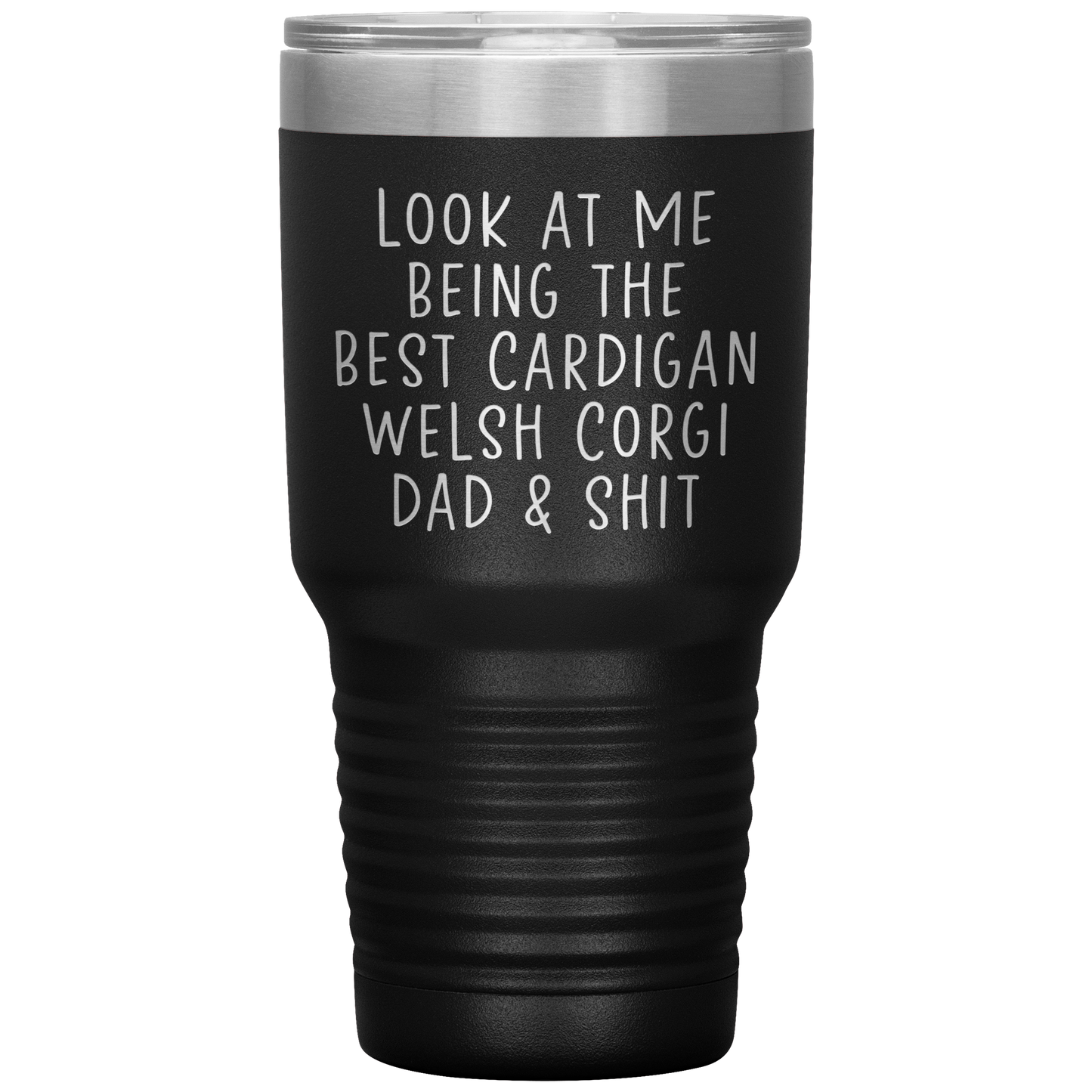 Cardigan Welsh Corgi Dad Tumbler, Funny Travel Coffee Mug, Birthday Gifts for Men and Women