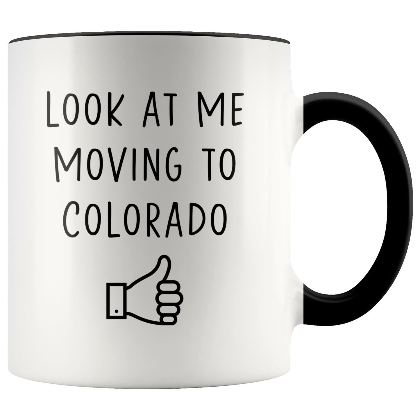 Moving to Colorado Gifts, Moving Away Coffee Mug, Two Tone Accent Cup, Birthday Gift for Men and Women