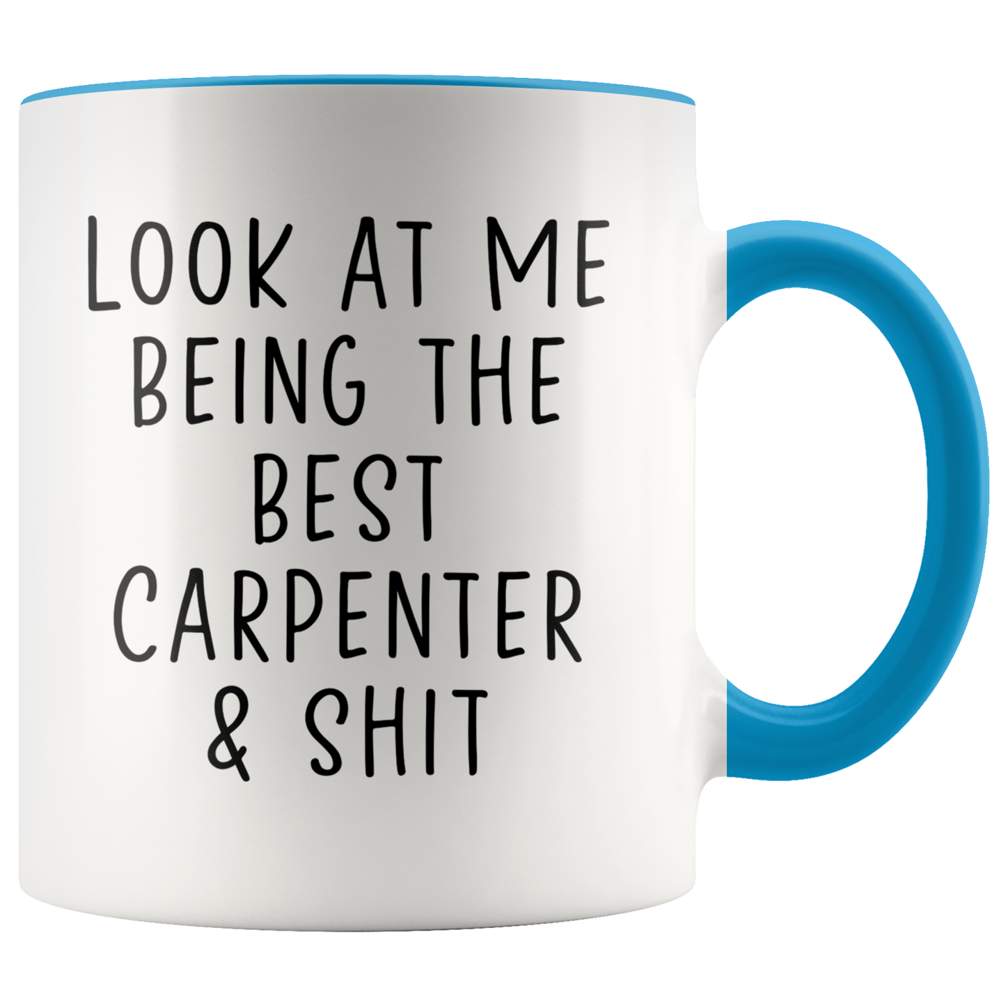 Carpenter Gifts, Coffee Mug, Two Tone Accent Cup, Birthday Gift for Men and Women