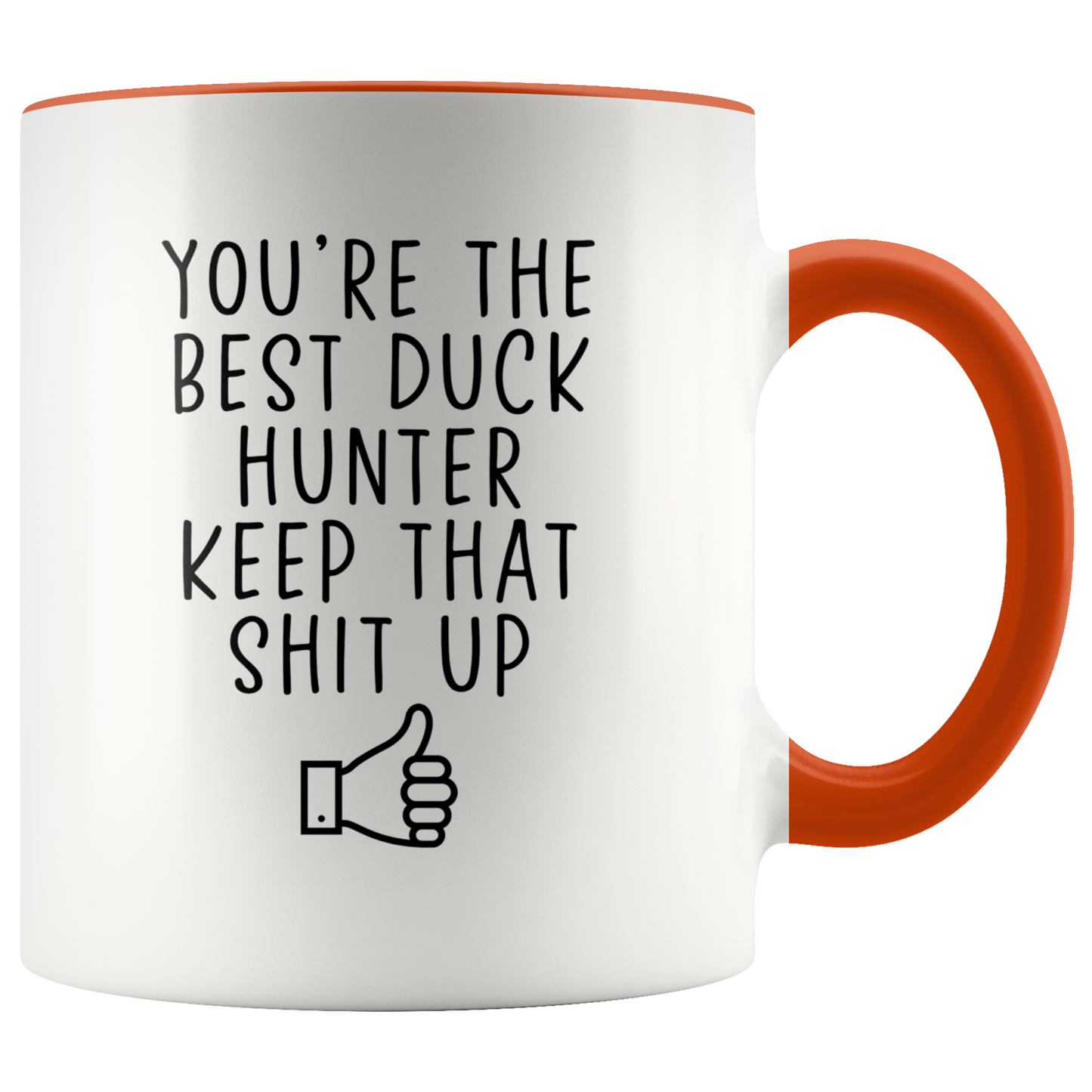 Duck Hunter Gifts, Coffee Mug, Two Tone Accent Cup, Birthday Gift for Men and Women