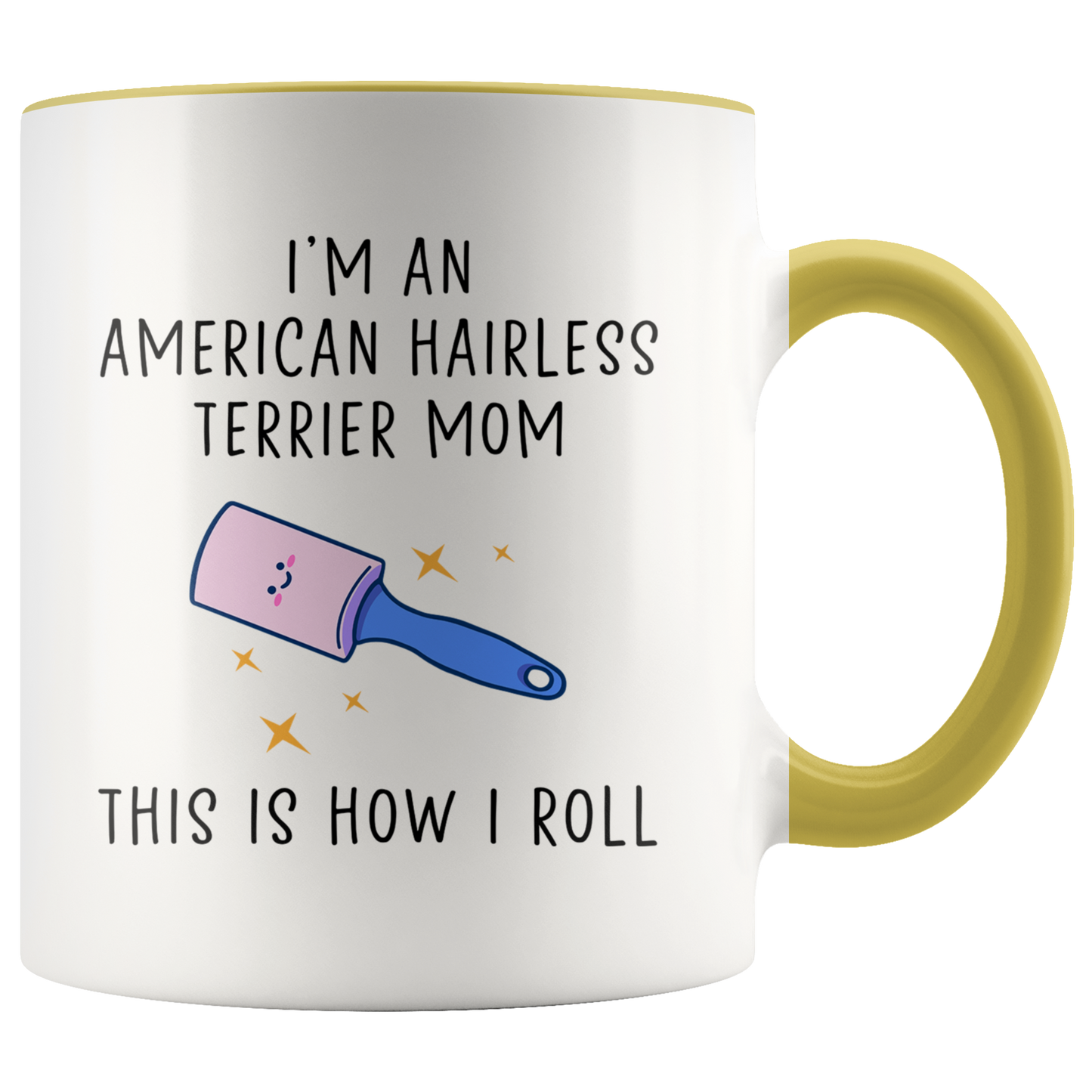 American Hairless Terrier Mom Gifts, American Hairless Terrier Mom Coffee Mug, Two Tone Accent Cup, Birthday Gift for Men and Women