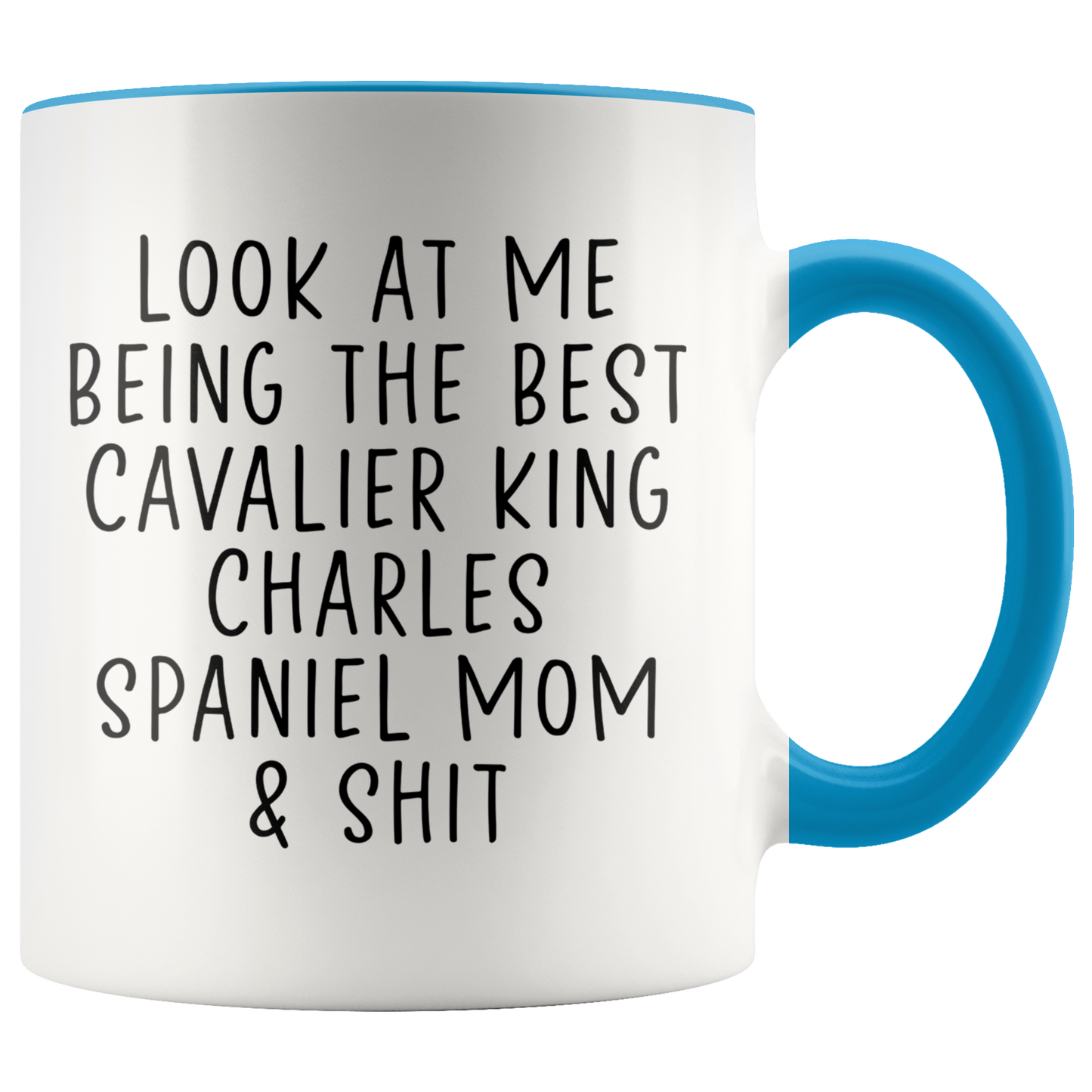 Cavalier King Charles Spaniel Mom Gifts, Coffee Mug, Two Tone Accent Cup, Birthday Gift for Men and Women