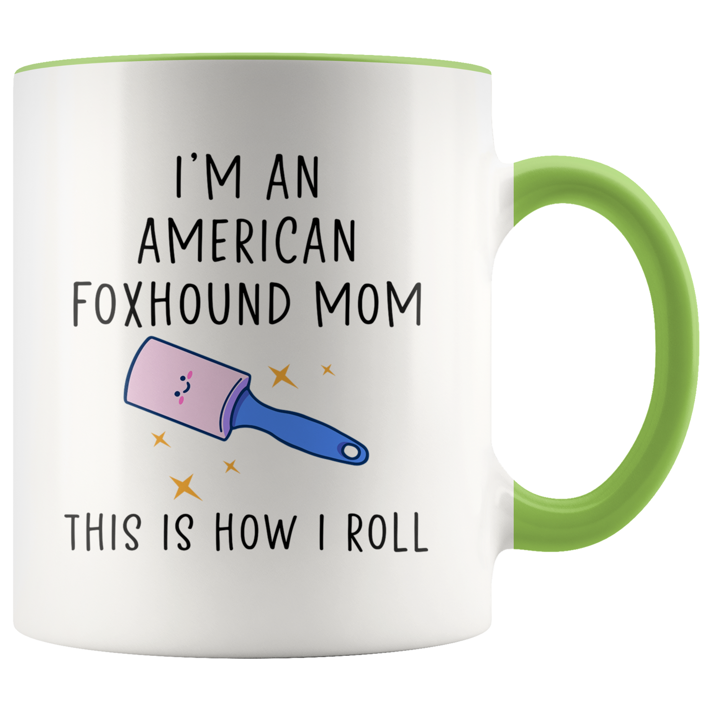 American Foxhound Mom Gifts, American Foxhound Mom Coffee Mug, Two Tone Accent Cup, Birthday Gift for Men and Women