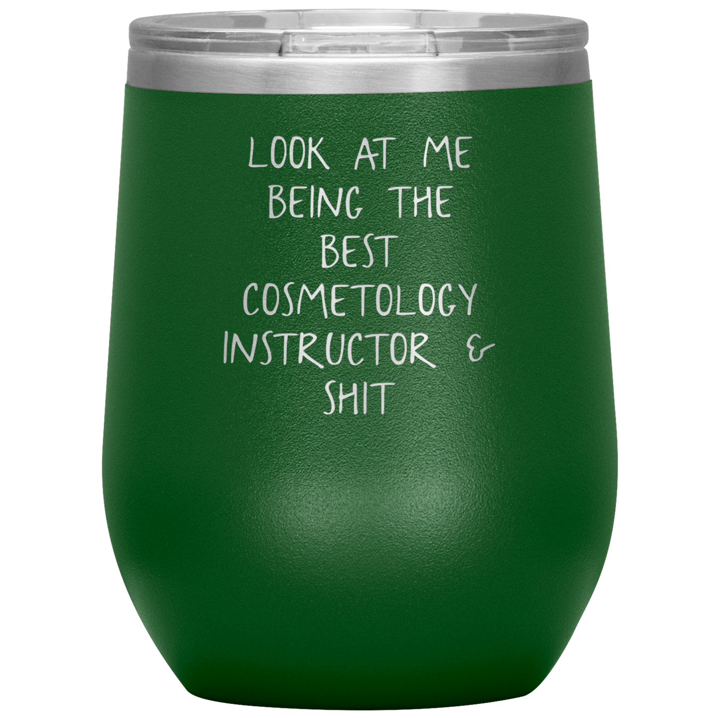 Cosmetology Instructor Wine Tumbler, Funny Cosmetologist Instructor Gifts, Travel Wine Cup, Birthday Gifts for Men and Women