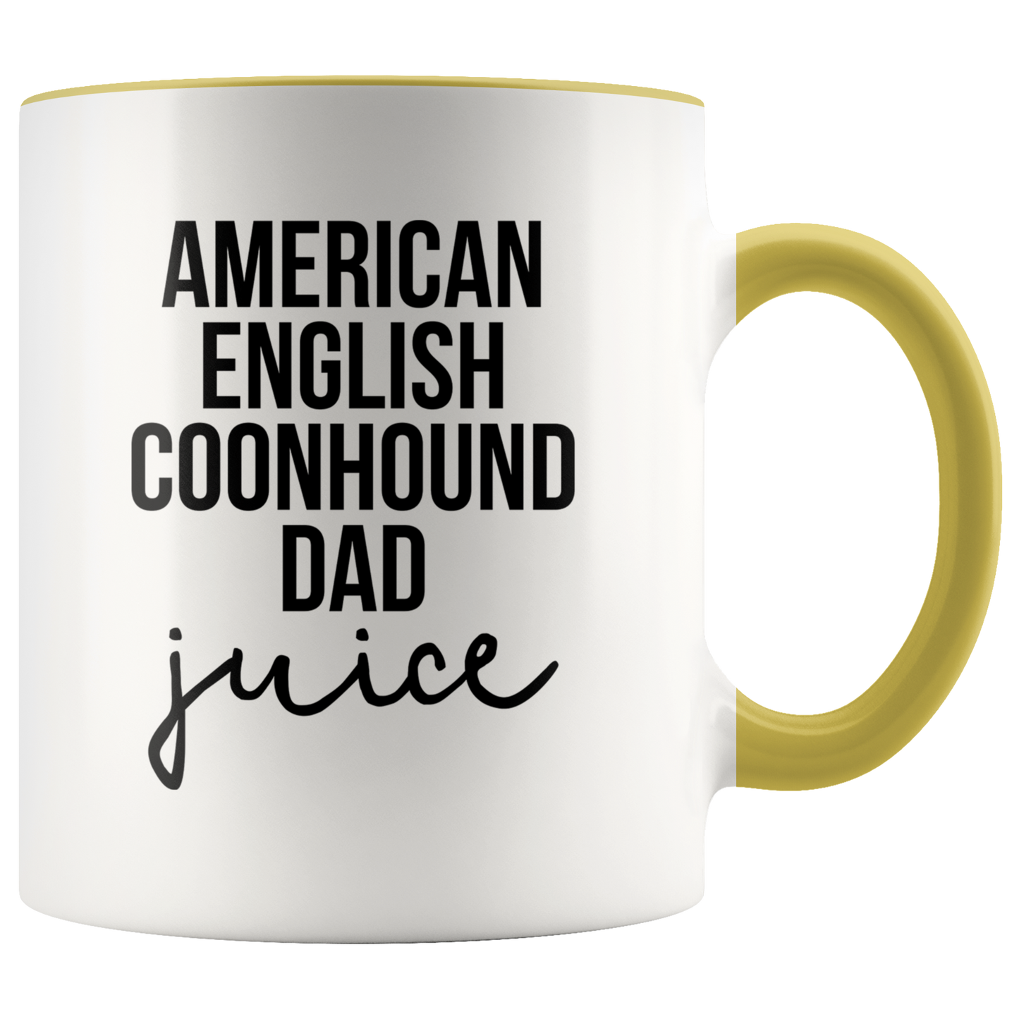 American English Coonhound Dad Gifts, American English Coonhound Dad Coffee Mug, Two Tone Accent Cup, Birthday Gift for Men and Women