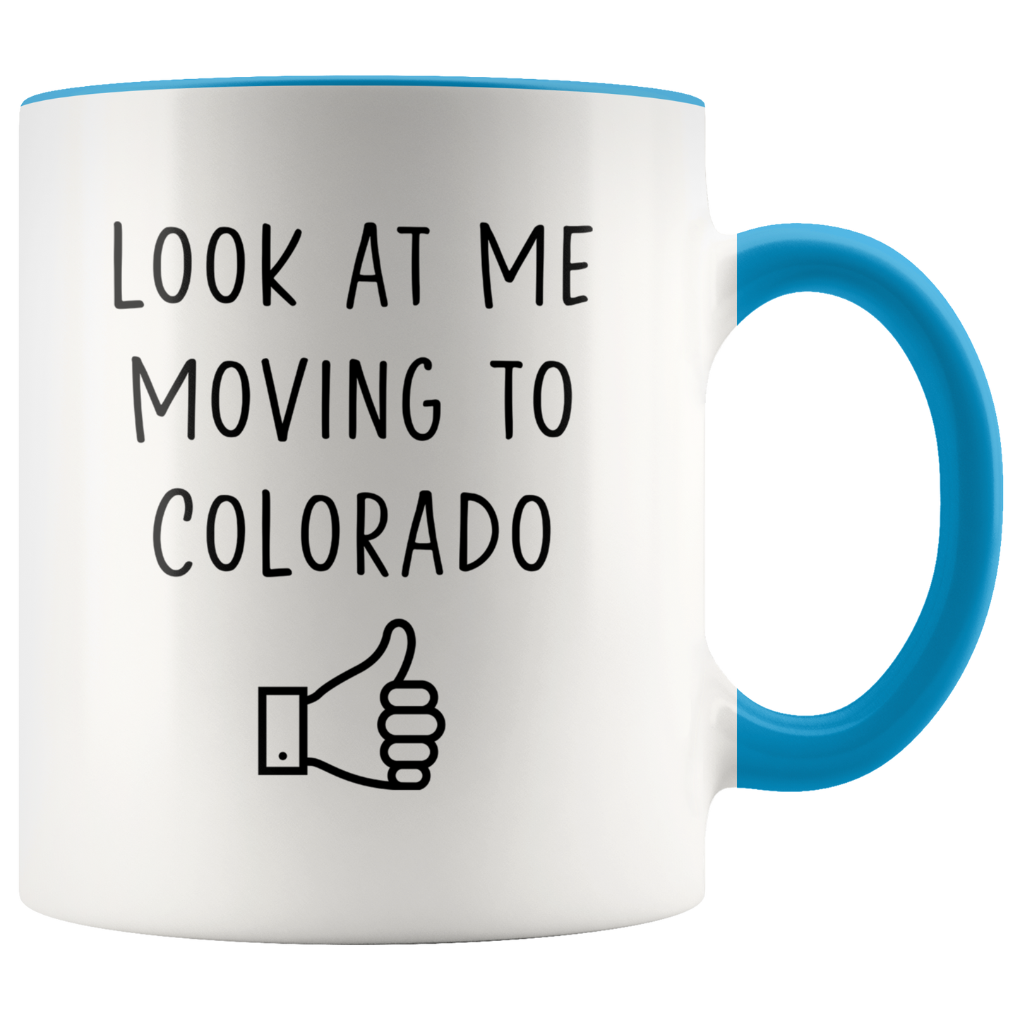 Moving to Colorado Gifts, Moving Away Coffee Mug, Two Tone Accent Cup, Birthday Gift for Men and Women