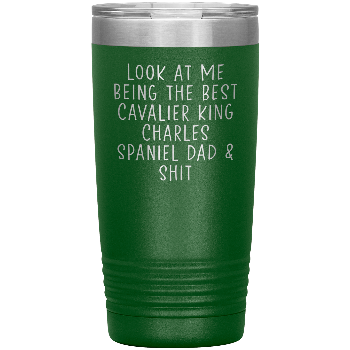 Cavalier King Charles Spaniel Dad Tumbler, Funny Travel Coffee Mug, Birthday Gifts for Men and Women