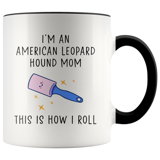 American Leopard Hound Mom Gifts, American Leopard Hound Mom Coffee Mug, Two Tone Accent Cup, Birthday Gift for Men and Women