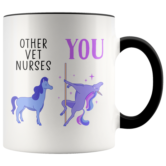 Vet Nurse Gifts, Veterinary Nursing Coffee Mug, Veterinarian Nurse Two Tone Accent Cup, Birthday Gift for Men and Women