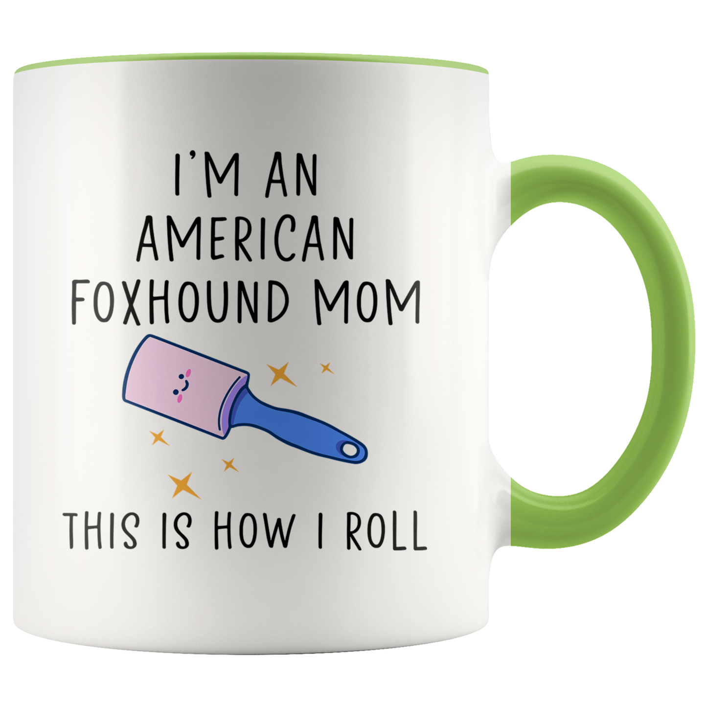 American Foxhound Mom Gifts, Coffee Mug, Two Tone Accent Cup, Birthday Gift for Men and Women