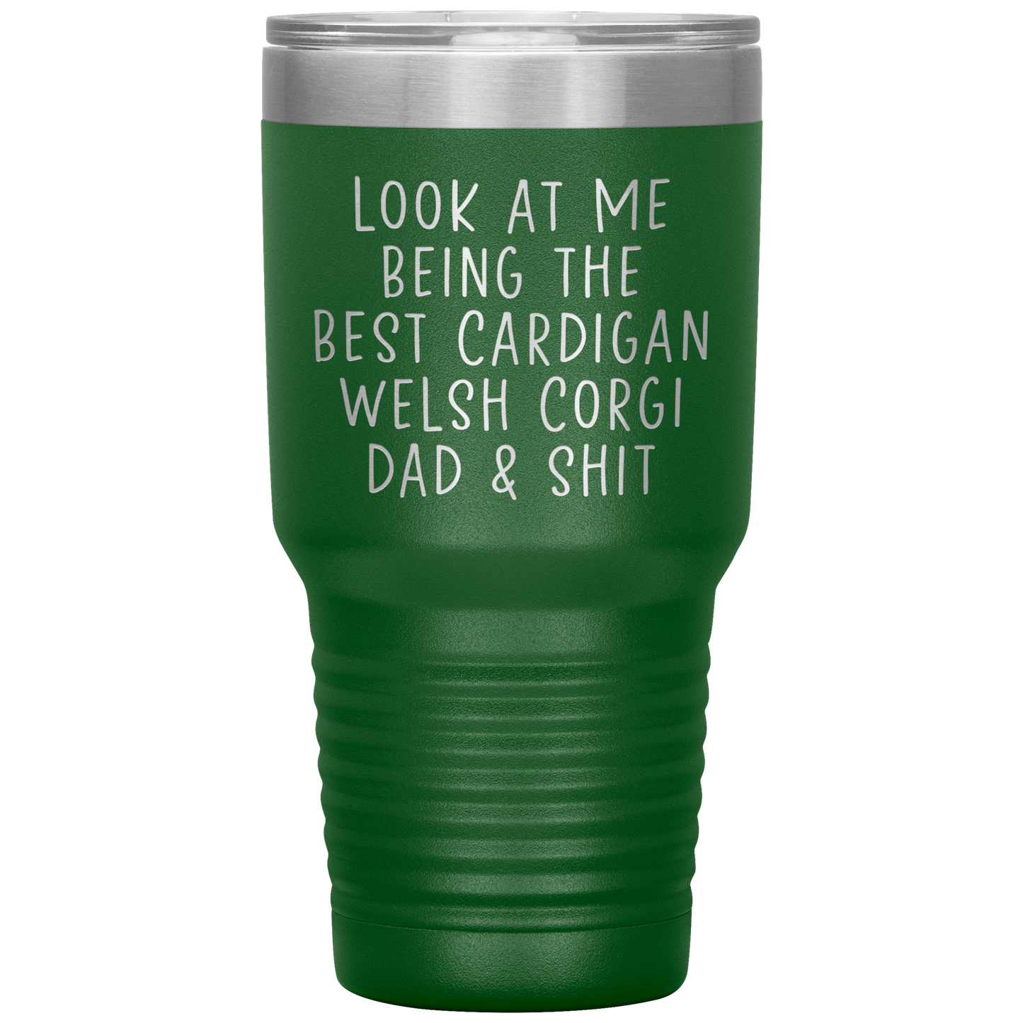 Cardigan Welsh Corgi Dad Tumbler, Funny Travel Coffee Mug, Birthday Gifts for Men and Women