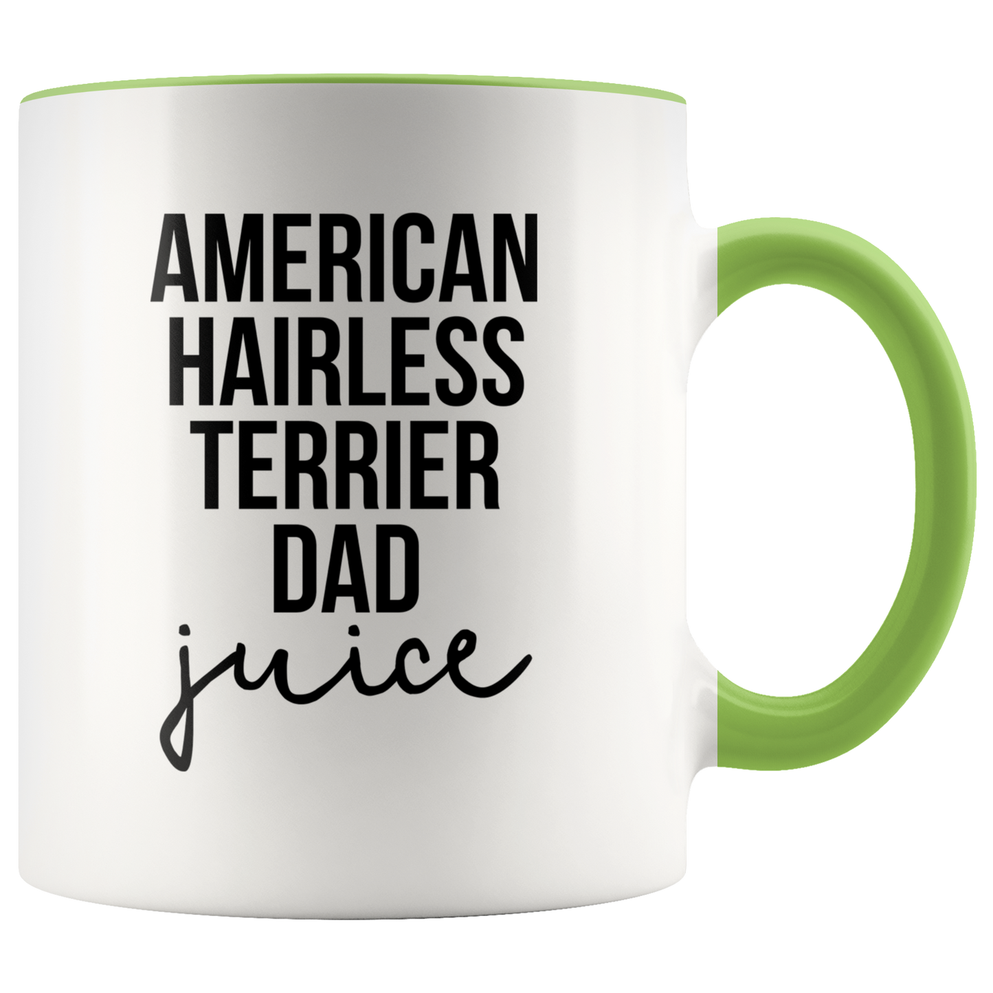 American Hairless Terrier Dad Gifts, American Hairless Terrier Dad Coffee Mug, Two Tone Accent Cup, Birthday Gift for Men and Women