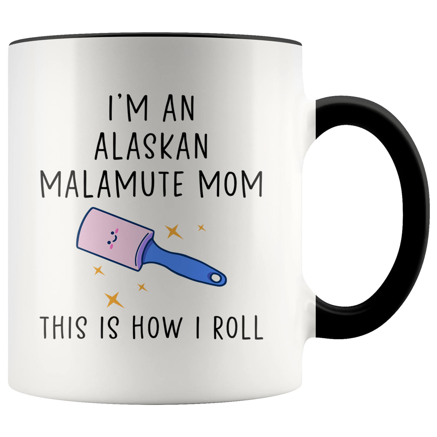 Alaskan Malamute Mom Gifts, Coffee Mug, Two Tone Accent Cup, Birthday Gift for Men and Women