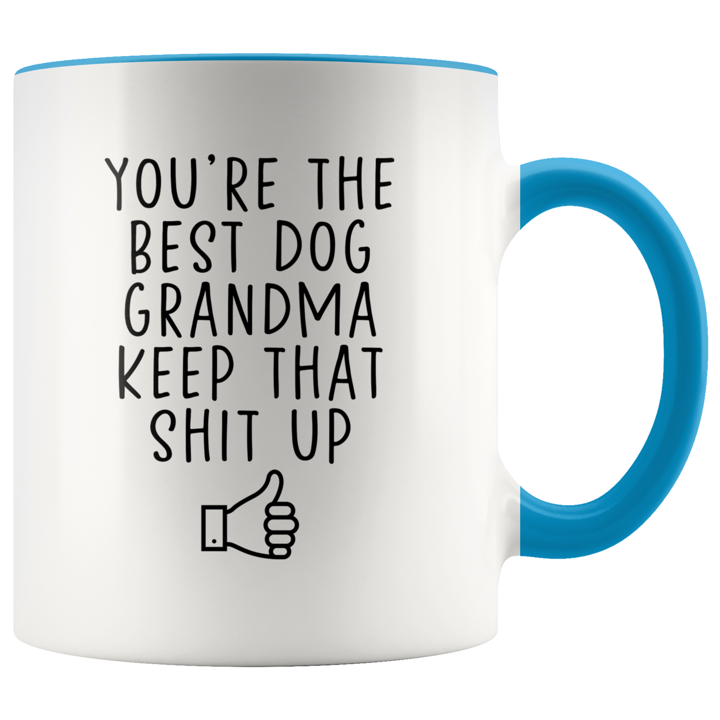 Dog Grandma Gifts, Coffee Mug, Two Tone Accent Cup, Birthday Gift for Men and Women