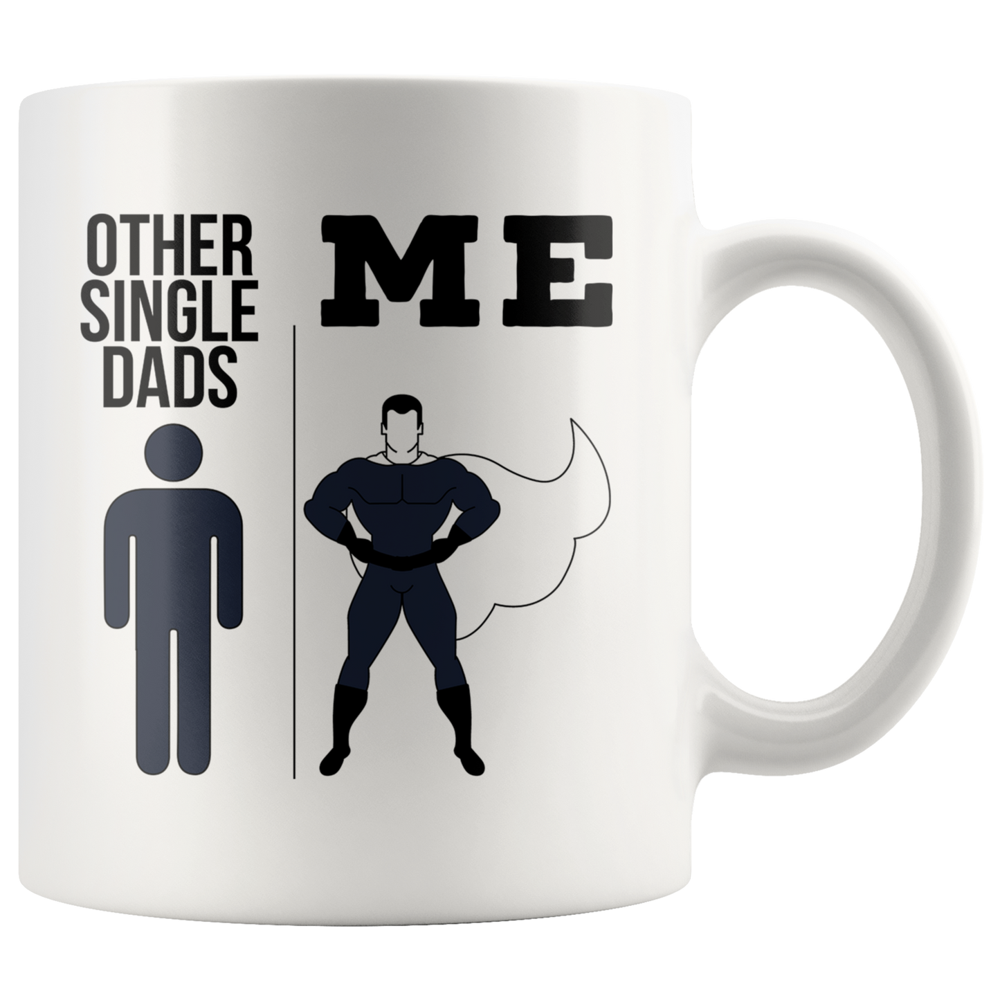 Single Dad Gifts, Single Dad Coffee Mug, Two Tone Accent Cup, Birthday Gift for Men and Women