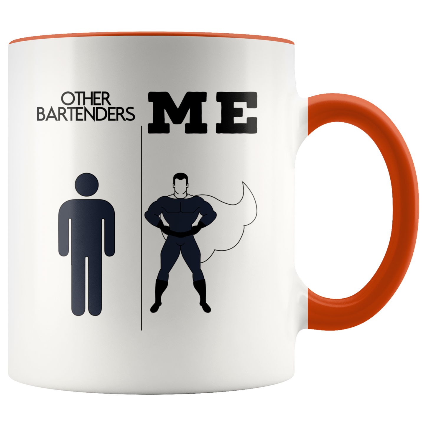 Bartender Gifts, Coffee Mug, Two Tone Accent Cup, Birthday Gift for Men and Women