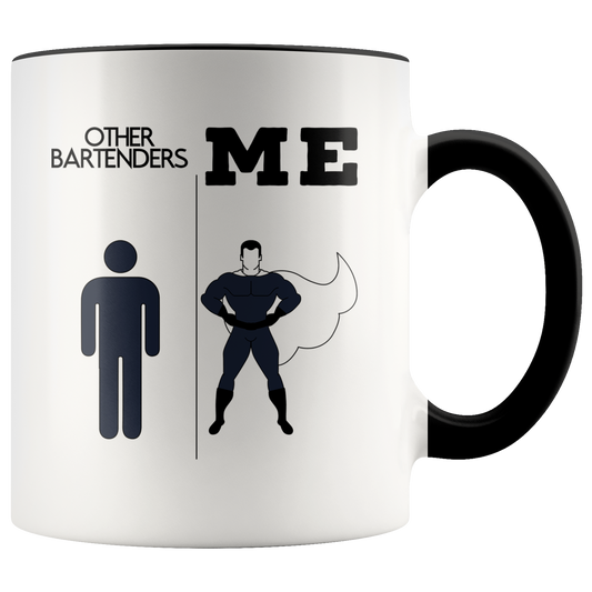 Bartender Gifts, Coffee Mug, Two Tone Accent Cup, Birthday Gift for Men and Women