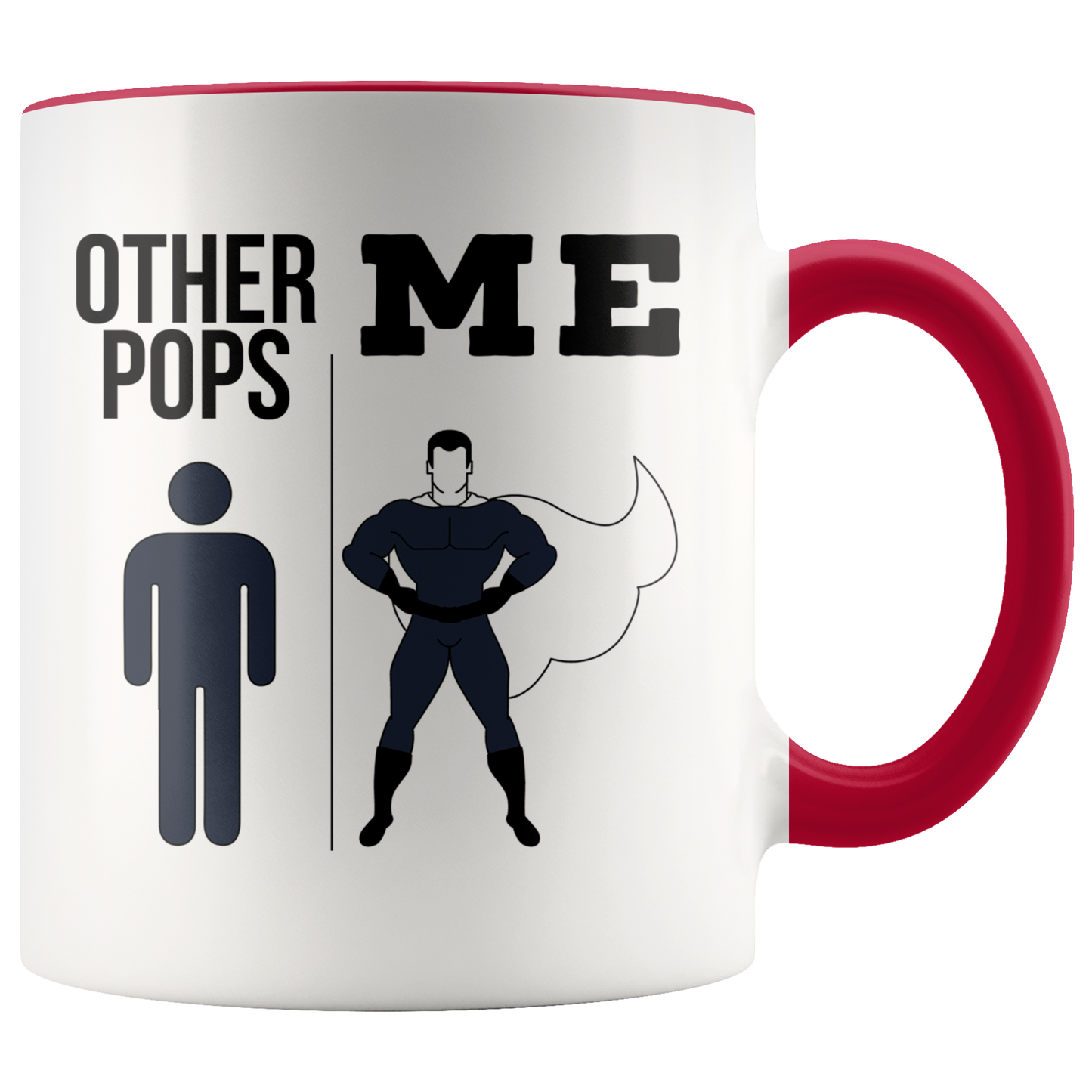 Pops Gifts, Pops Coffee Mug, Two Tone Accent Cup, Birthday Gift for Men and Women