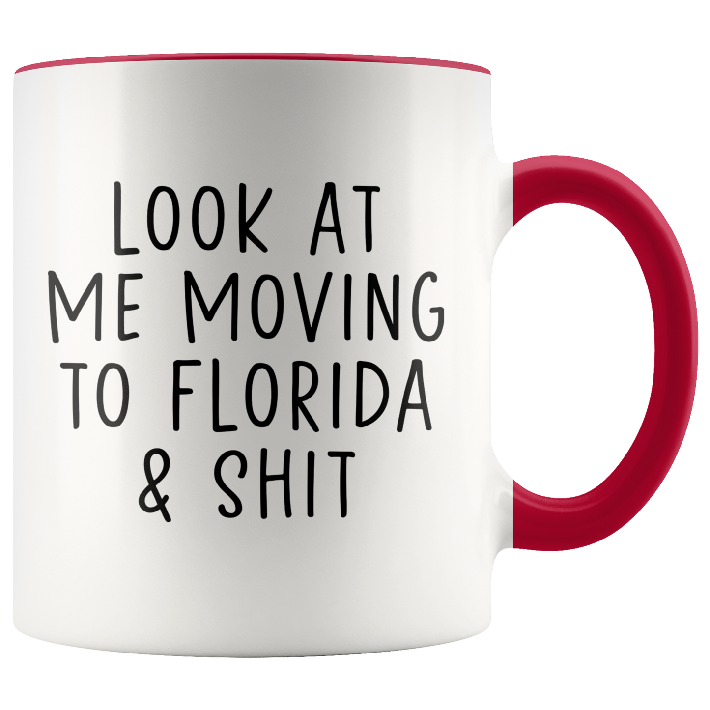 Moving to Florida Gifts, Moving Away Coffee Mug, Two Tone Accent Cup, Birthday Gift for Men and Women