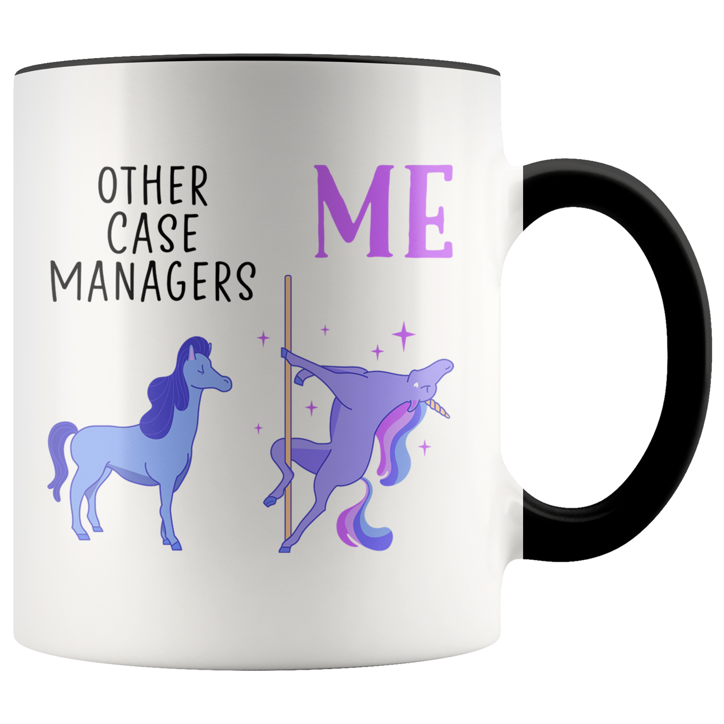 Case manager Gifts, Funny Coffee Mug, Two Tone Accent Cup, Birthday Gift for Men and Women