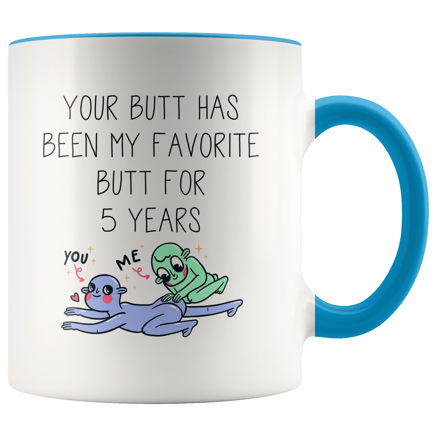 5th Anniversary Accent Mug, 5 Year Anniversary Gifts, Coffee Mug, Birthday Gifts for Men and Women