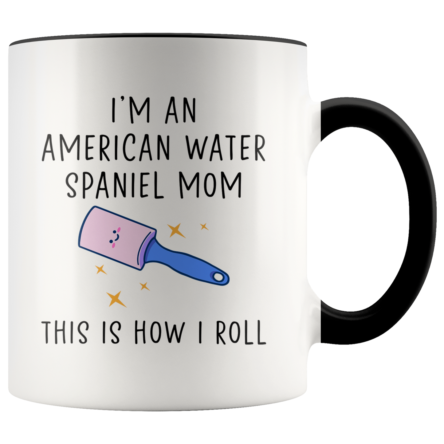 American Water Spaniel Mom Gifts, Coffee Mug, Two Tone Accent Cup, Birthday Gift for Men and Women