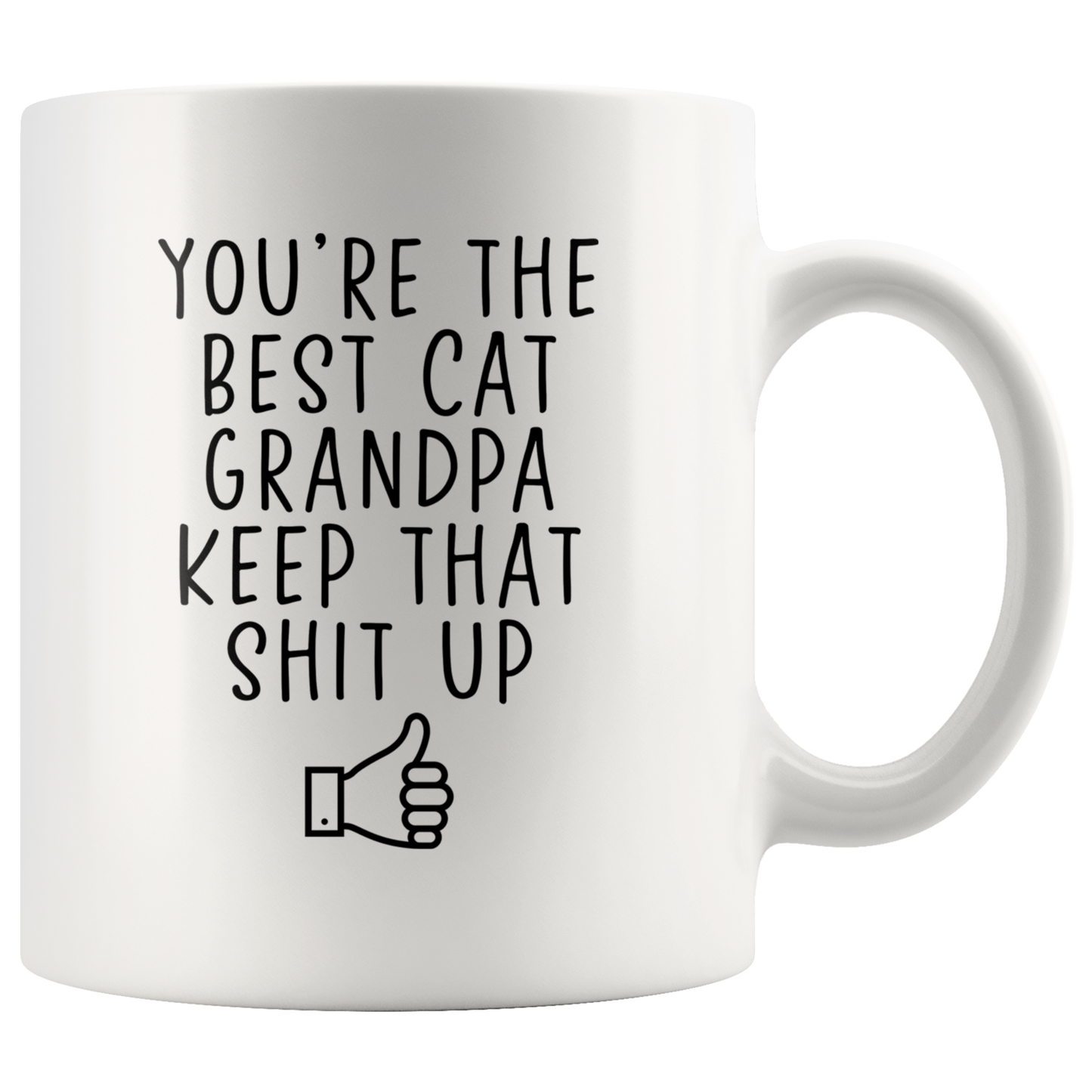 Cat Grandpa Gifts, Coffee Mug, Two Tone Accent Cup, Birthday Gift for Men and Women