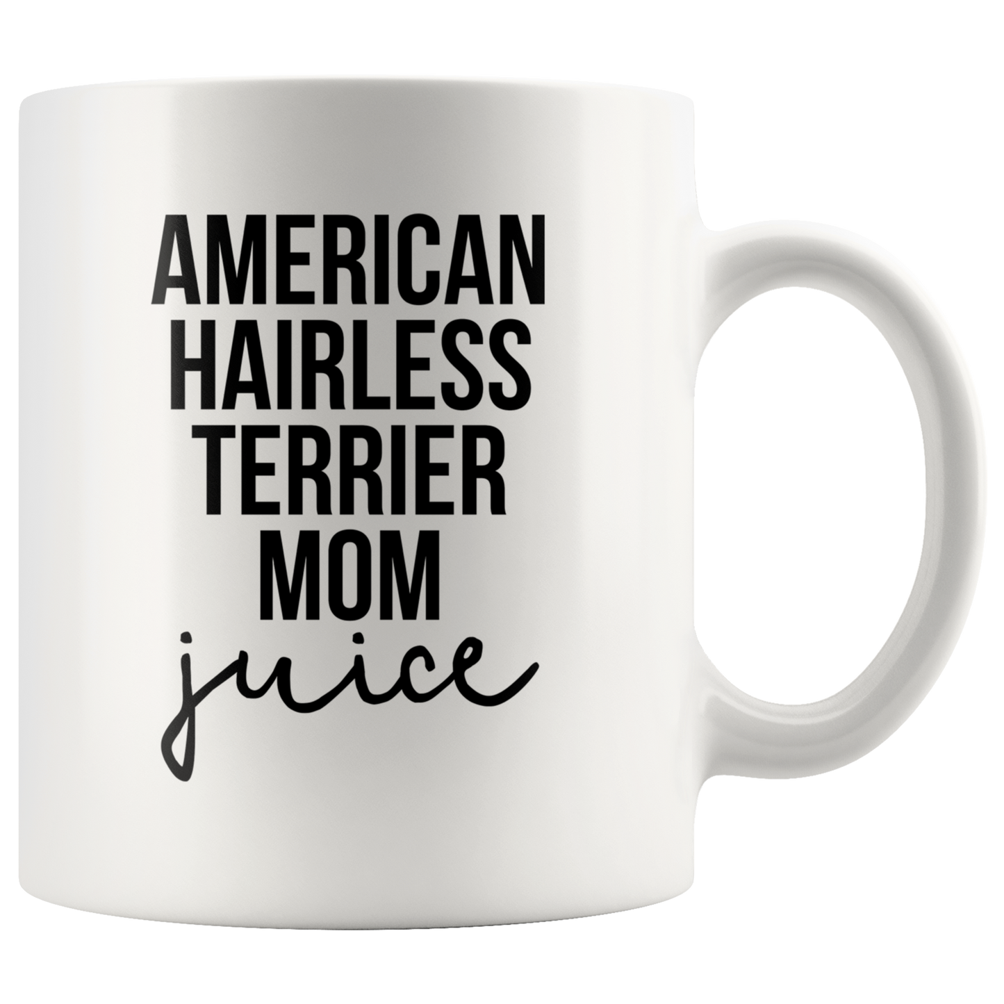 American Hairless Terrier Mom Gifts, American Hairless Terrier Mom Coffee Mug, Two Tone Accent Cup, Birthday Gift for Men and Women