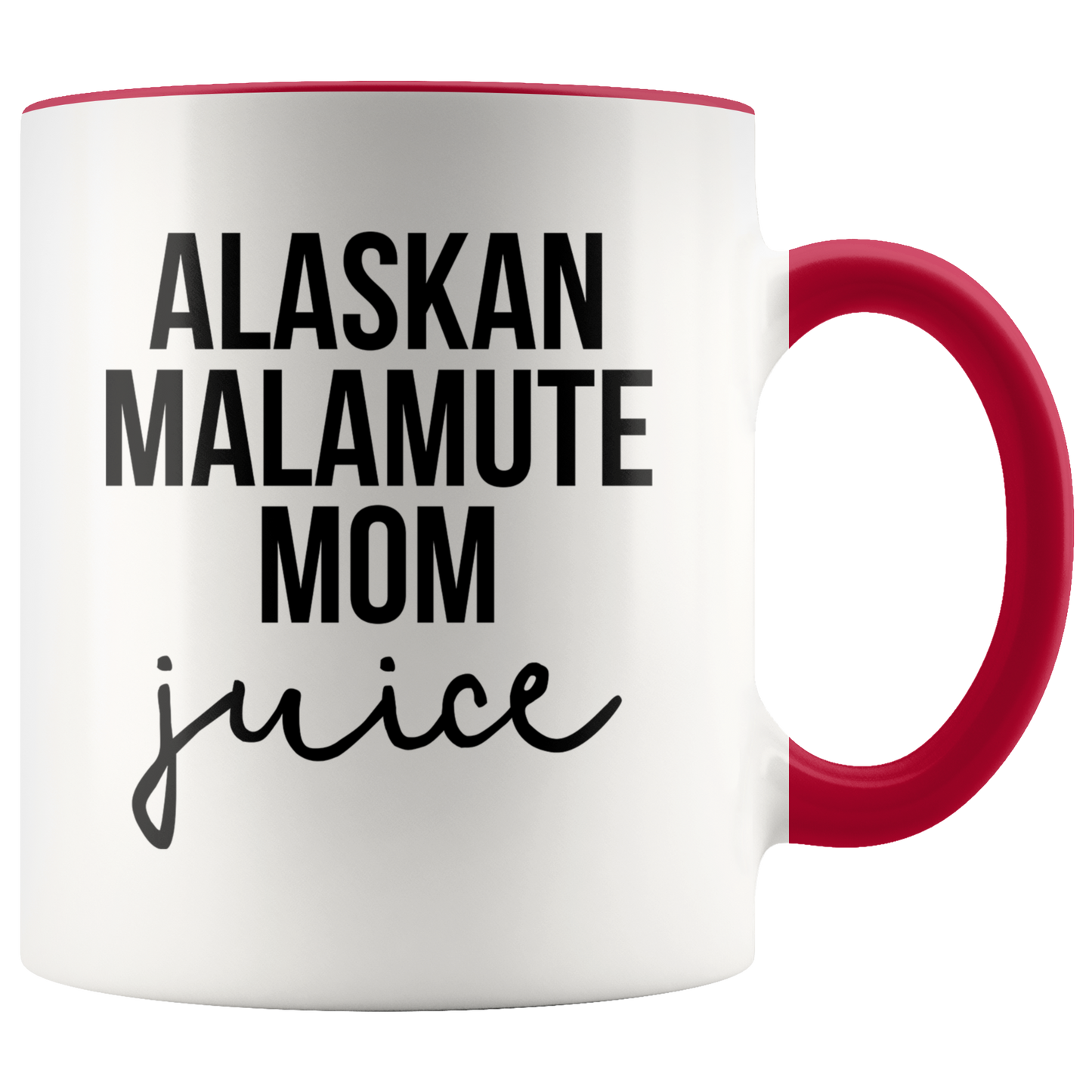 Alaskan Malamute Mom Gifts, Alaskan Malamute Mom Coffee Mug, Two Tone Accent Cup, Birthday Gift for Men and Women