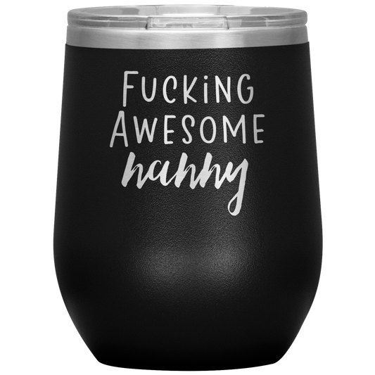 Nanny Wine Tumbler, Nanny Gifts, Travel Wine Cup, Birthday Gifts for Men and Women