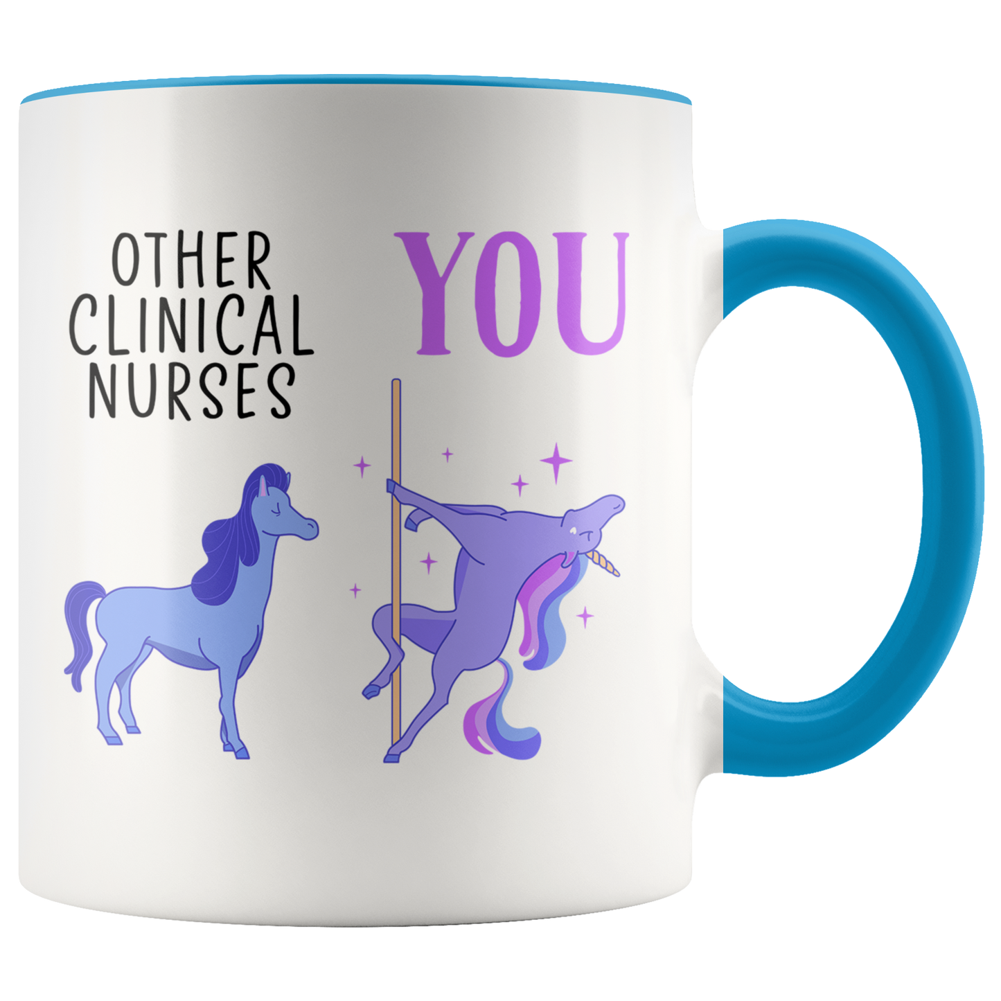 Clinical Nurse Gifts, Coffee Mug, Two Tone Accent Cup, Birthday Gift for Men and Women