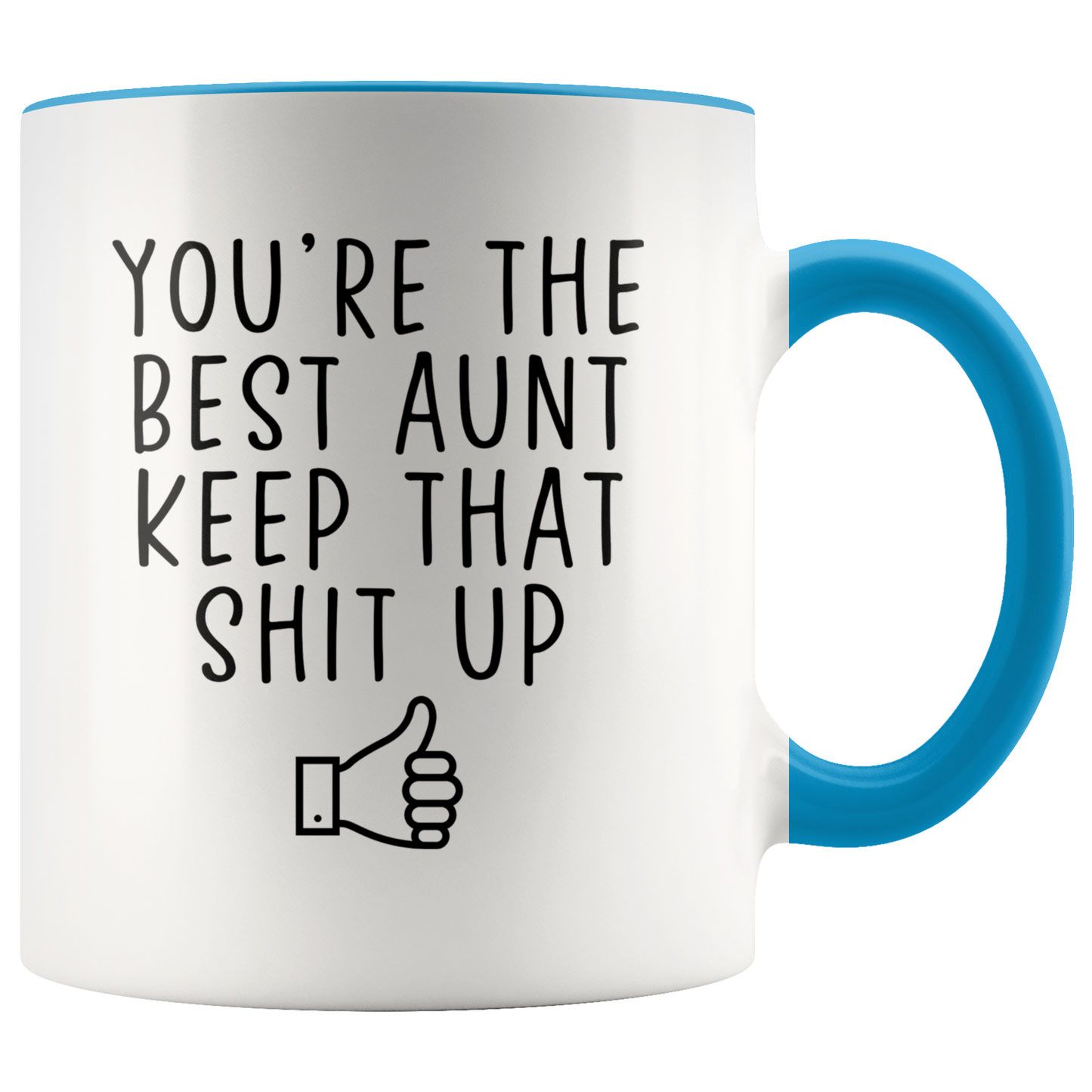 Aunt Gifts, Coffee Mug, Two Tone Accent Cup, Birthday Gift for Men and Women