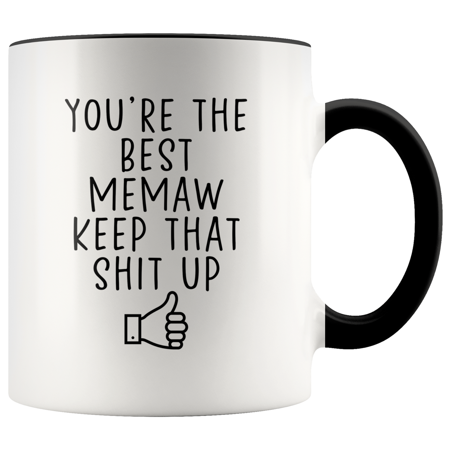 Memaw Gifts, Coffee Mug, Two Tone Accent Cup, Birthday Gift for Men and Women