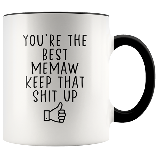 Memaw Gifts, Coffee Mug, Two Tone Accent Cup, Birthday Gift for Men and Women