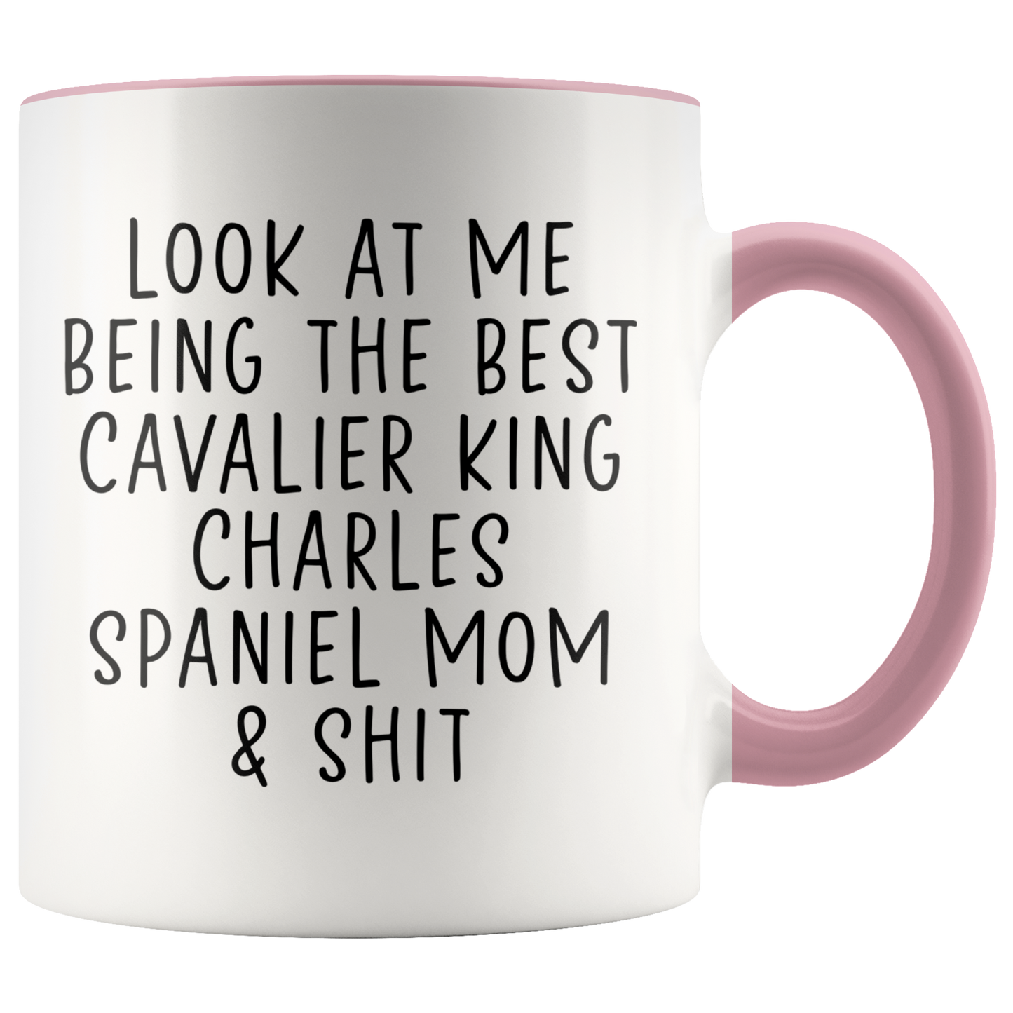 Cavalier King Charles Spaniel Mom Gifts, Coffee Mug, Two Tone Accent Cup, Birthday Gift for Men and Women