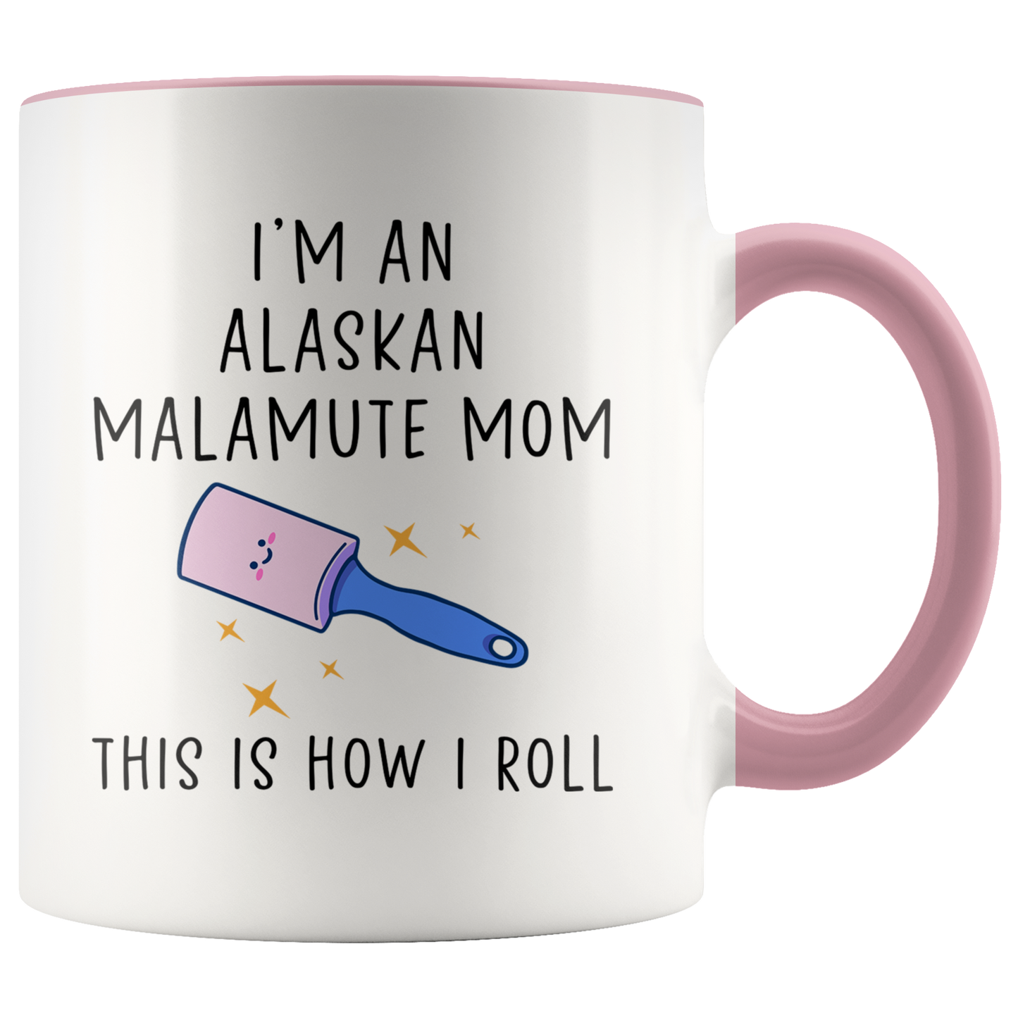 Alaskan Malamute Mom Gifts, Alaskan Malamute Mom Coffee Mug, Two Tone Accent Cup, Birthday Gift for Men and Women